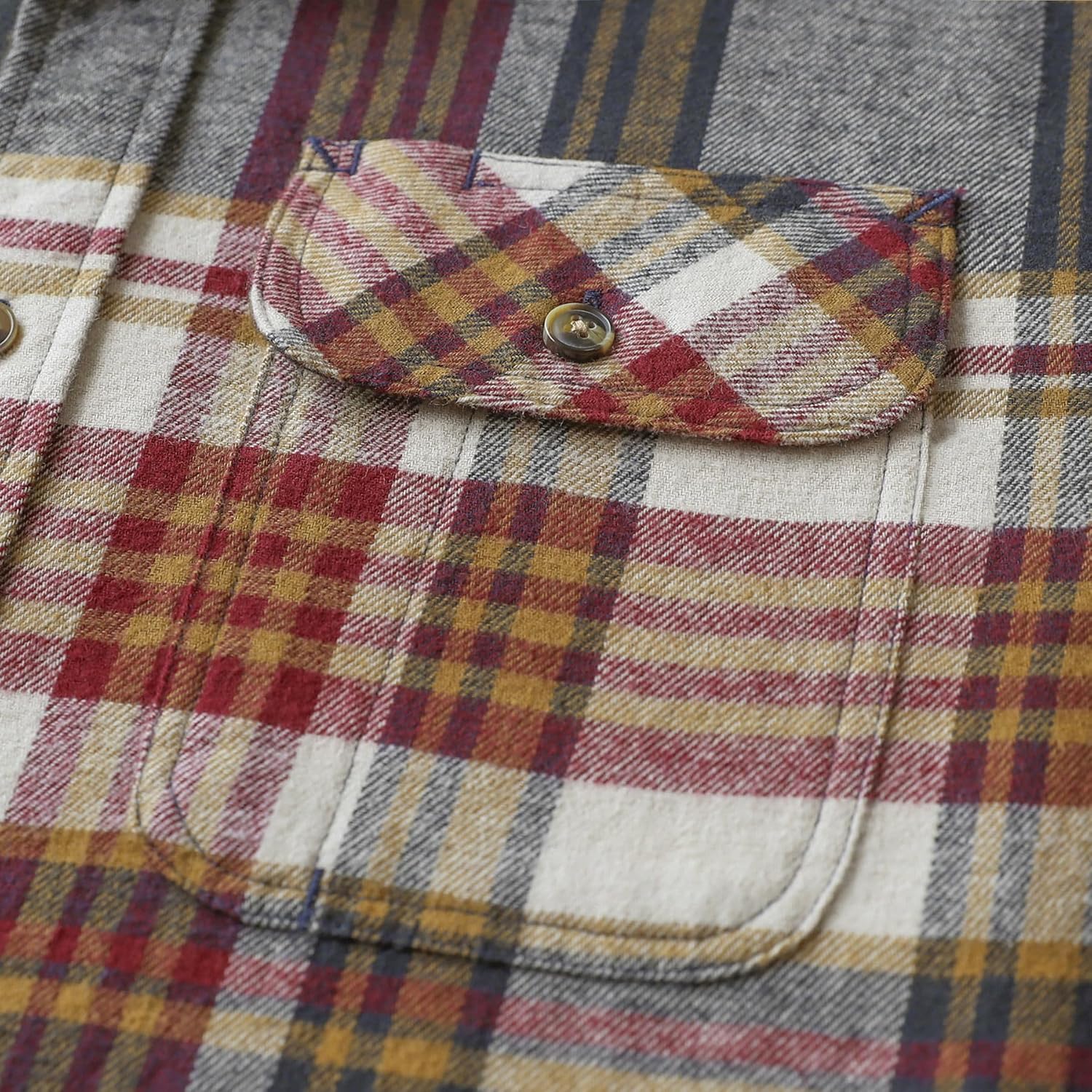 Dubinik® 6 oz Flannel Shirt for Men Long Sleeve Casual Button Down Brushed 100% Cotton Shirt - Image 4