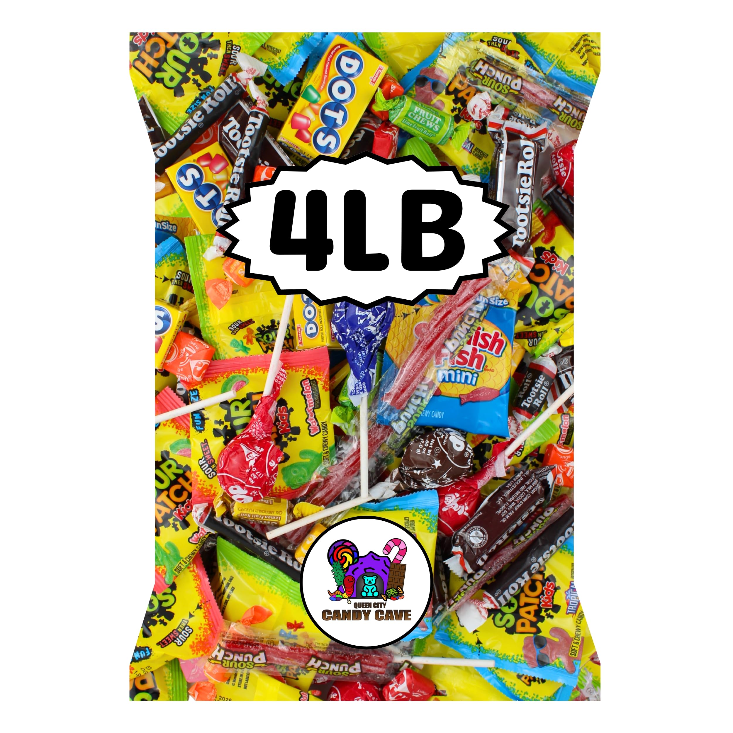 Premium Name Brand Bulk Candy Variety Pack-No Filler Candies-Assorted Individually Wrapped Candy Bulk Party Favors for Kids, Office, Parades, Pinatas and Holidays (4 Pound)