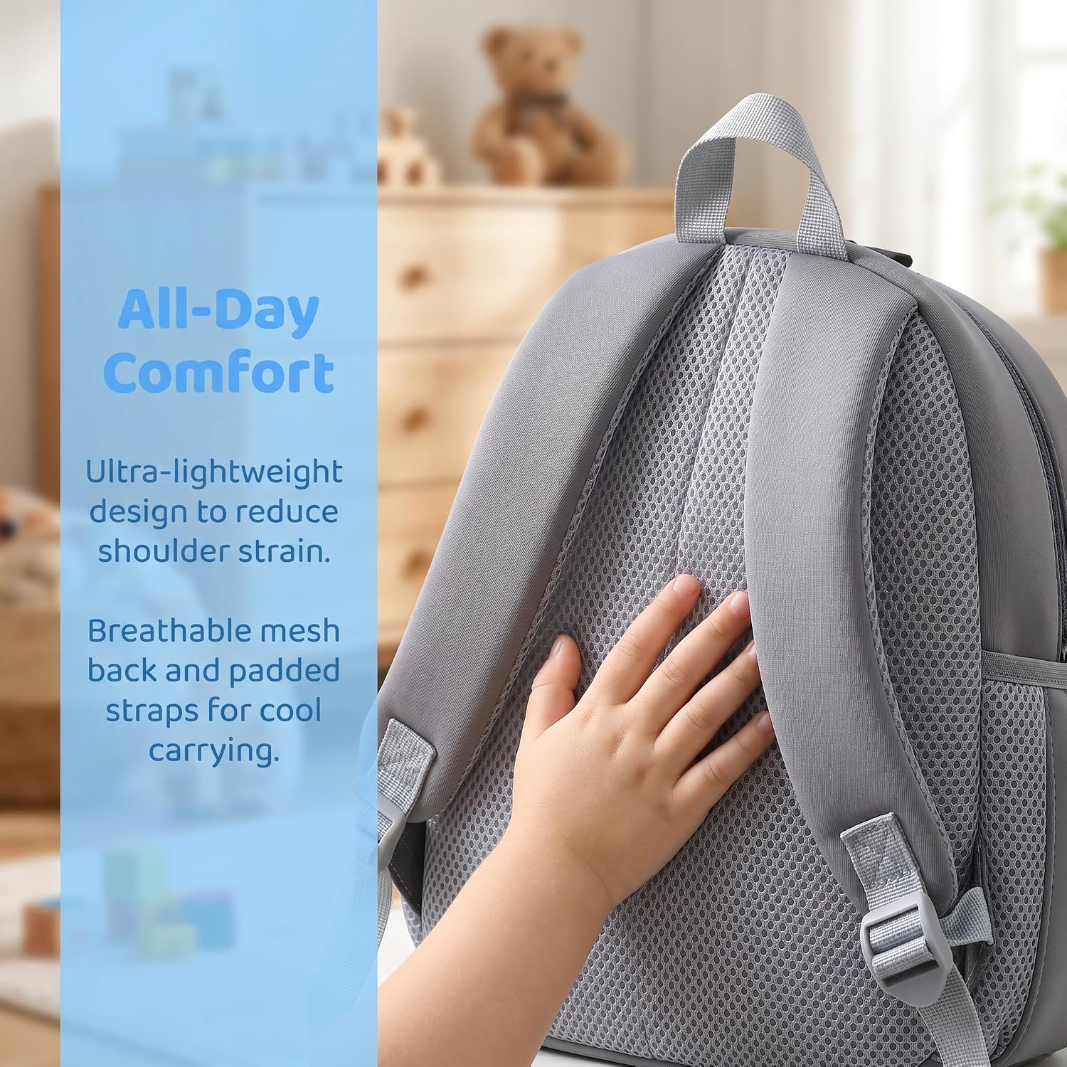 Toddler Backpack, Lightweight Oxford Kids Preschool School Bag | Waterproof oxford material, lightweight build, soft padded straps, large capacity, portable for daily outdoor activities