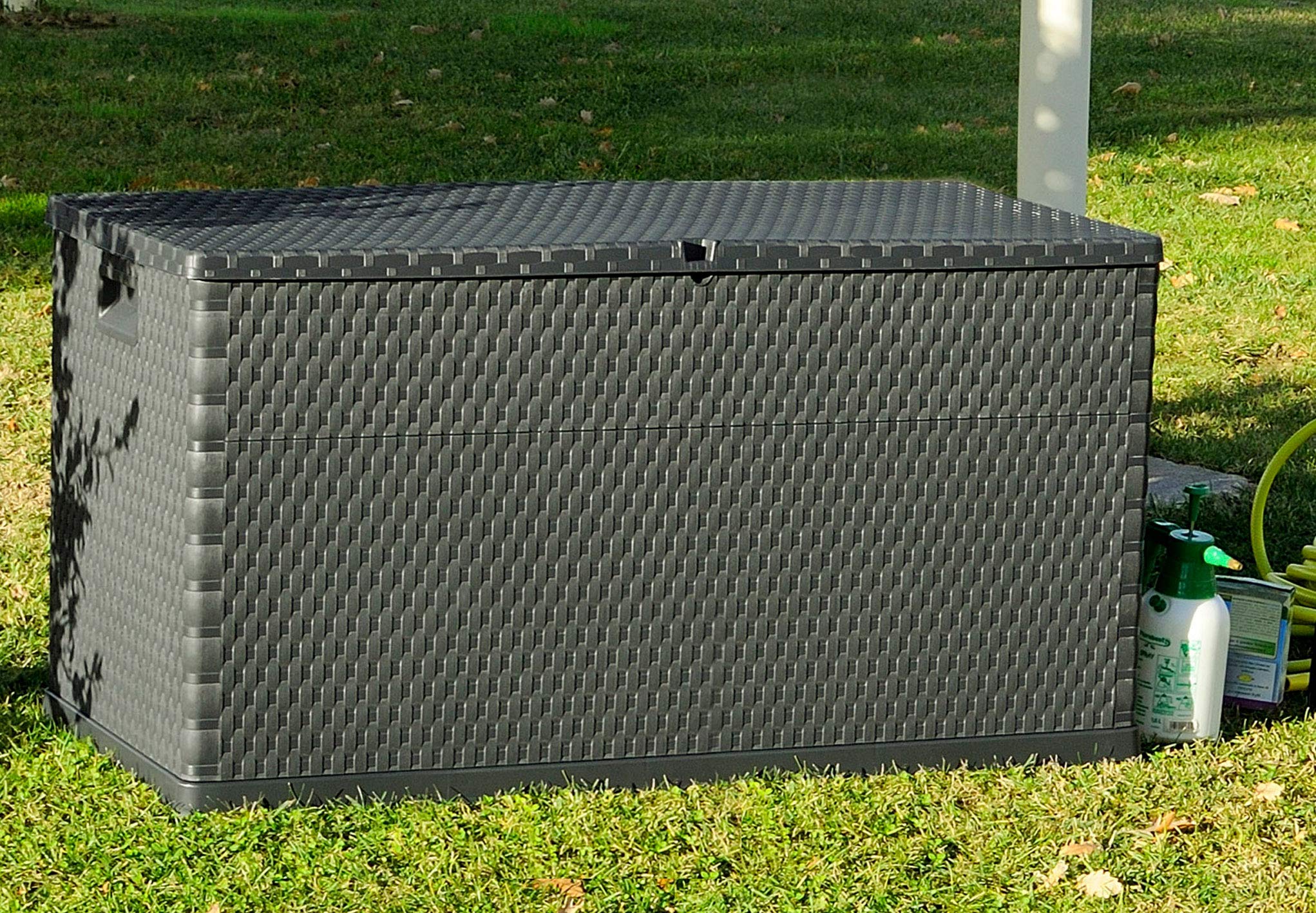 Coffre de Jardin d'extérieur avec Espace de Rangement de 420 l - Boîte de terrasse verrouillable - Taille XL - Plastique - 120 x 56 x 63 cm