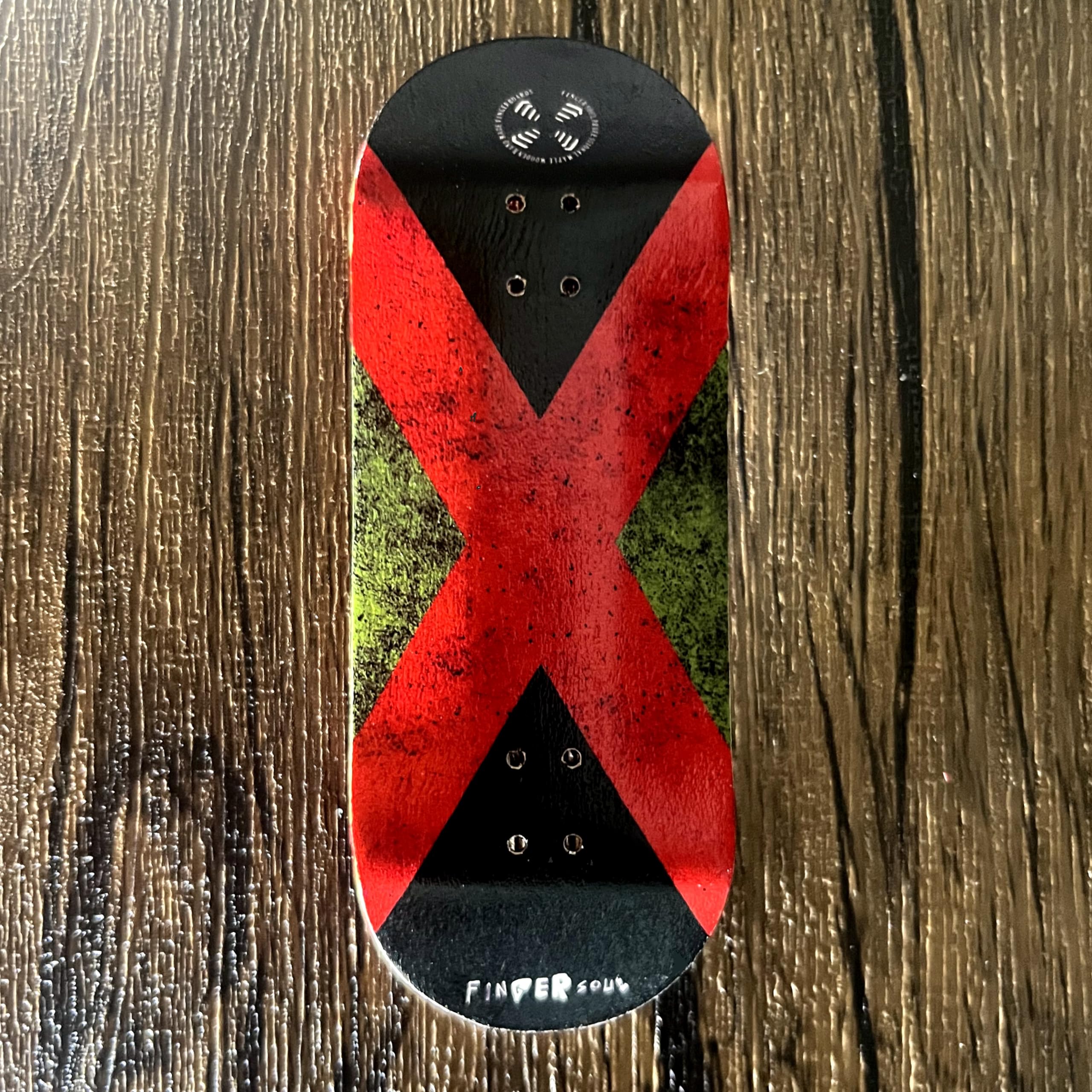 Noahwood Handmade Fingerboard Deck 97x35.5mm 6-Layer Color Maple Pro Deep Concave Creative Design Mini Skateboard (X-Sport)