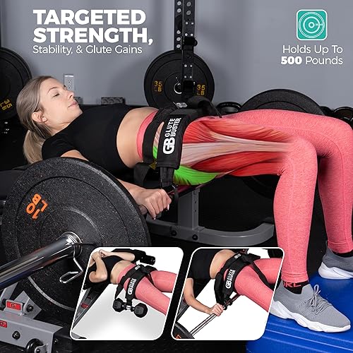 Miniatura 5 de Cinturón de empuje de cadera  Cinturón de empuje de cadera para pesas  Cinturón de mancuernas para empuje de cadera y equipo de entrenamiento de