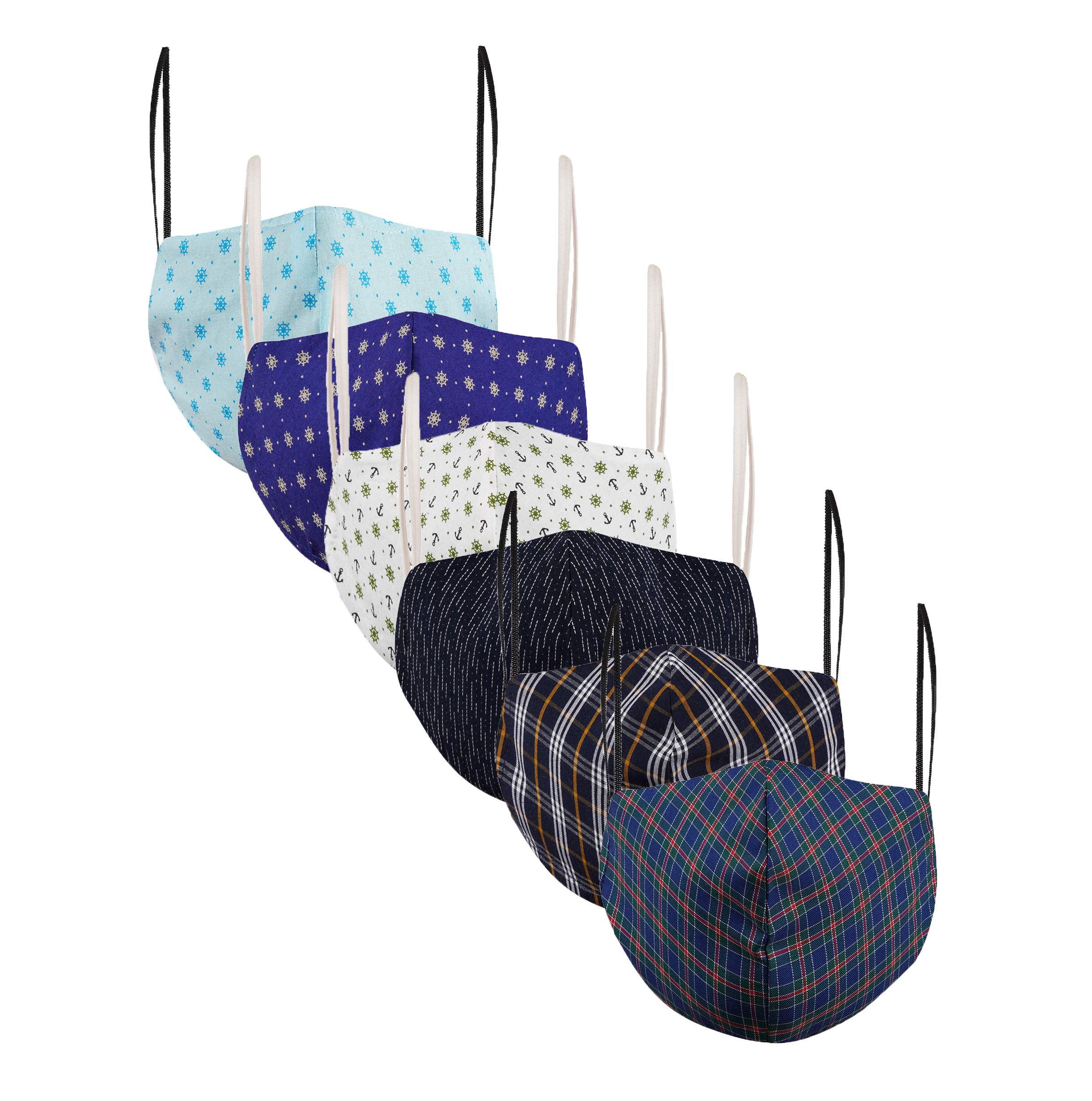 ELKMens Cotton Face Mask Pack of 6