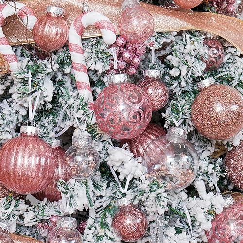 Miniatura 2 de XmasExp - Esferas decorativas de Navidad grandes, de plástico transparente inastillable para colgar, con adornos delicados de 2.76pulgadas,