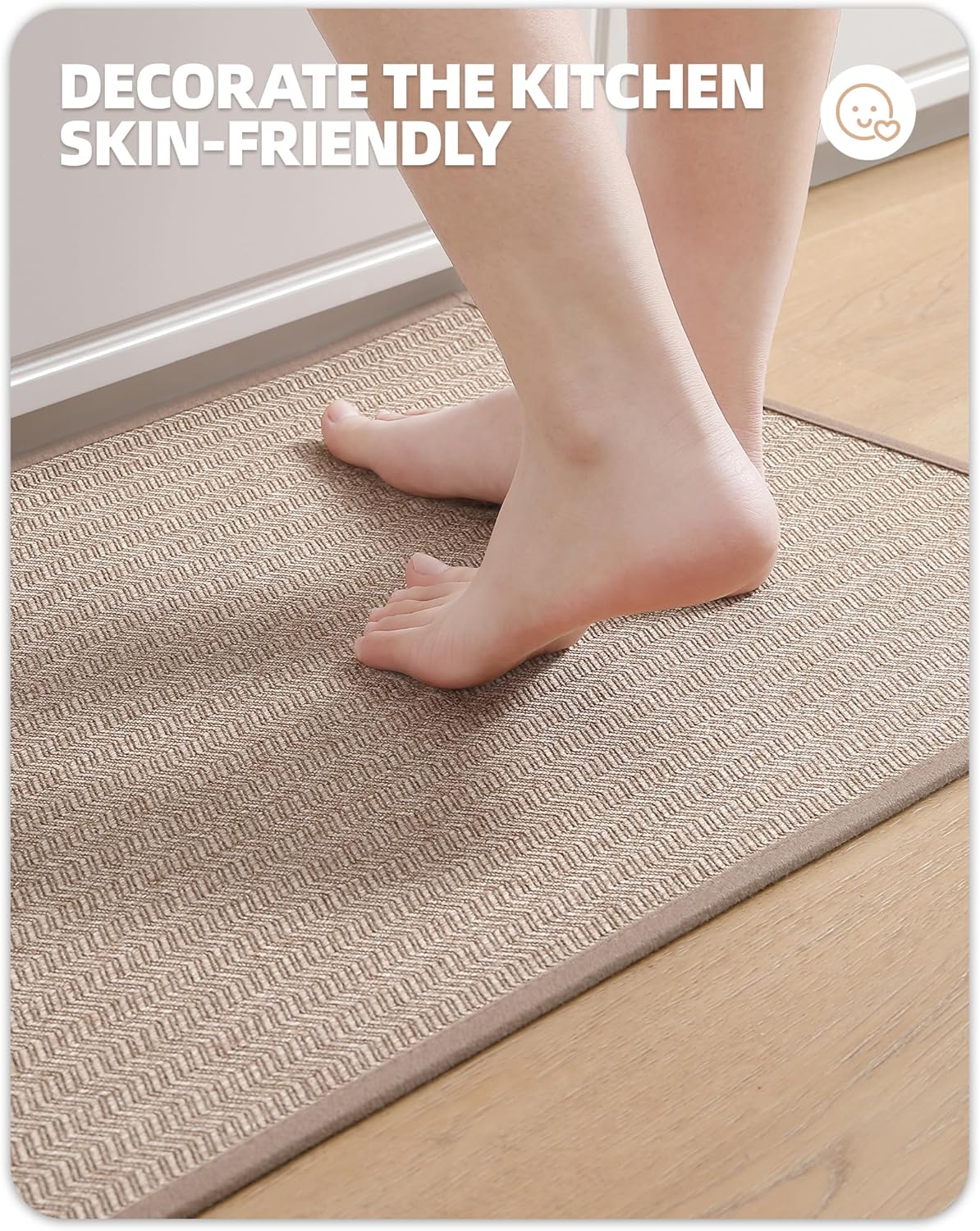 Color&Geometry Kitchen Rugs Kitchen Mats for Floor, 17"X79" Beige Kitchen Rugs Non Slip Washable with Rubber Backing, Quick Dry, Low Pile, Easy Clean Kitchen Runner Rug Kitchen Sink Mat