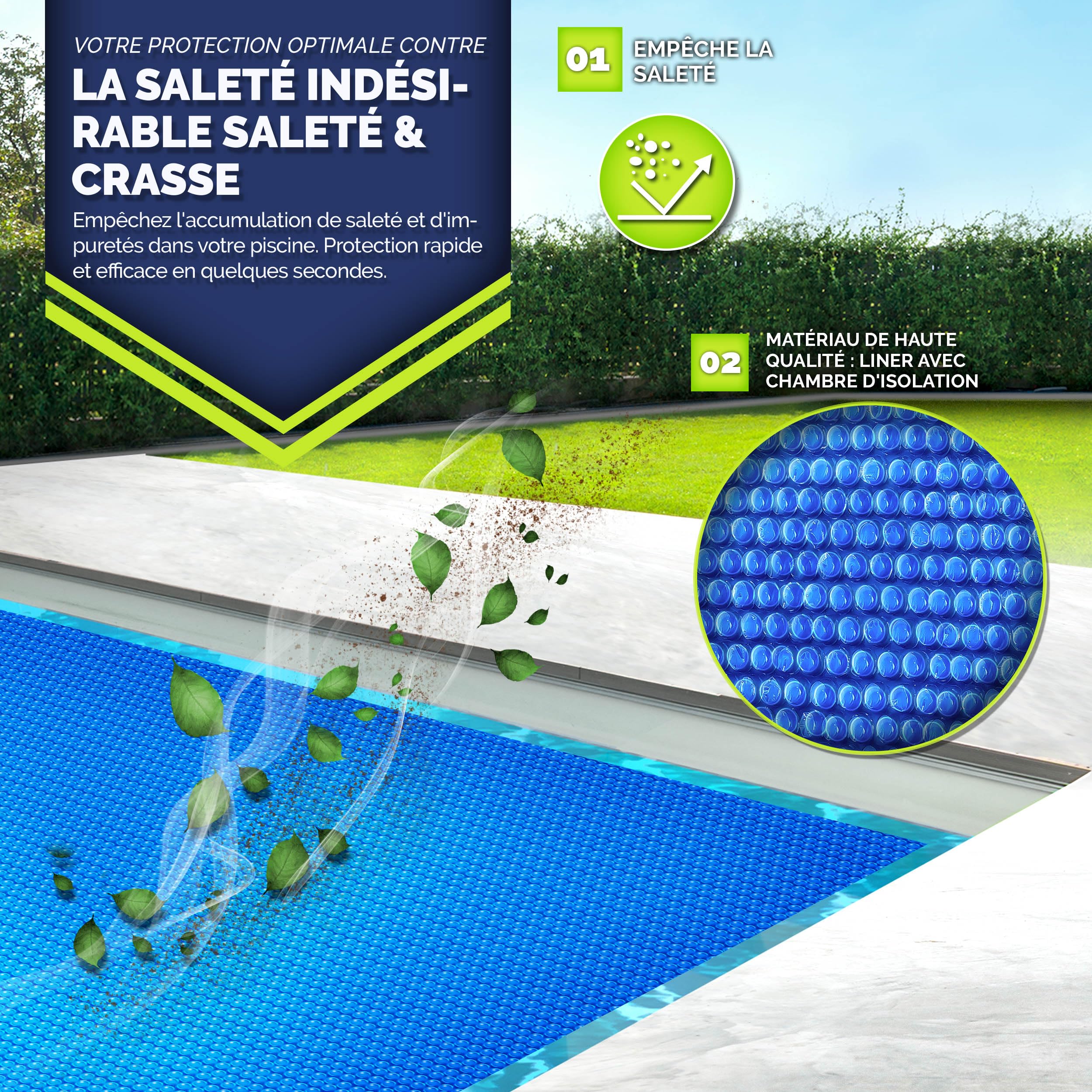 Bâche Solaire Piscine 600 X 400 Cm - Film Thermique Noir Avec Œillets Pour Conservation De Chaleur