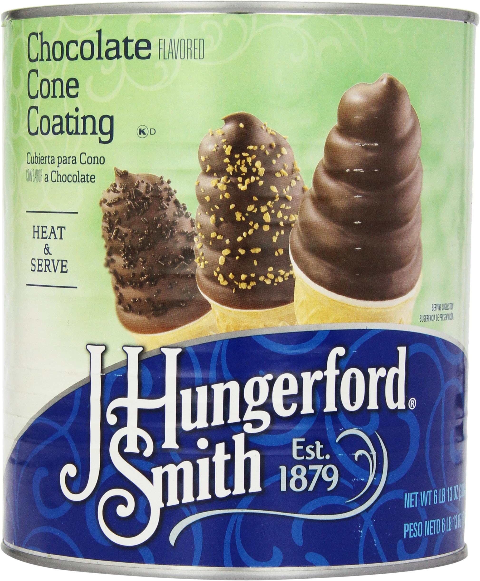 Cone Coating, Chocolate, 6 Pound and 13 Ounce Tin