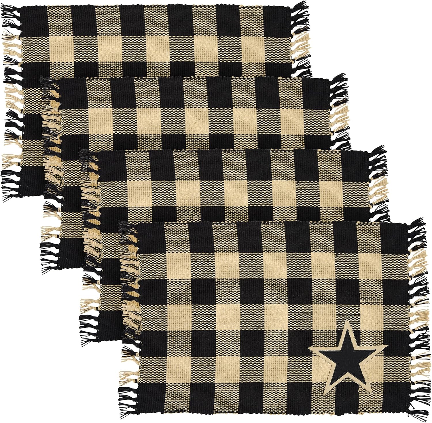 Park Designs Buffalo Check Yarn Yellow Placemat Set of 4