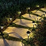 GIGALUMI 8 Pack Solar Lights Outdoor Waterproof, Solar Lights for Outside, Solar Garden Lights for Patio, Yard, Walkway, Lawn. (Warm White)