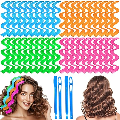Miniatura 7 de 42 rizadores de cabello ondulados sin calor, sin daños por calor, con 2 juegos de ganchos de peinado, rizos sin calor para mujeres y niñas, cabello