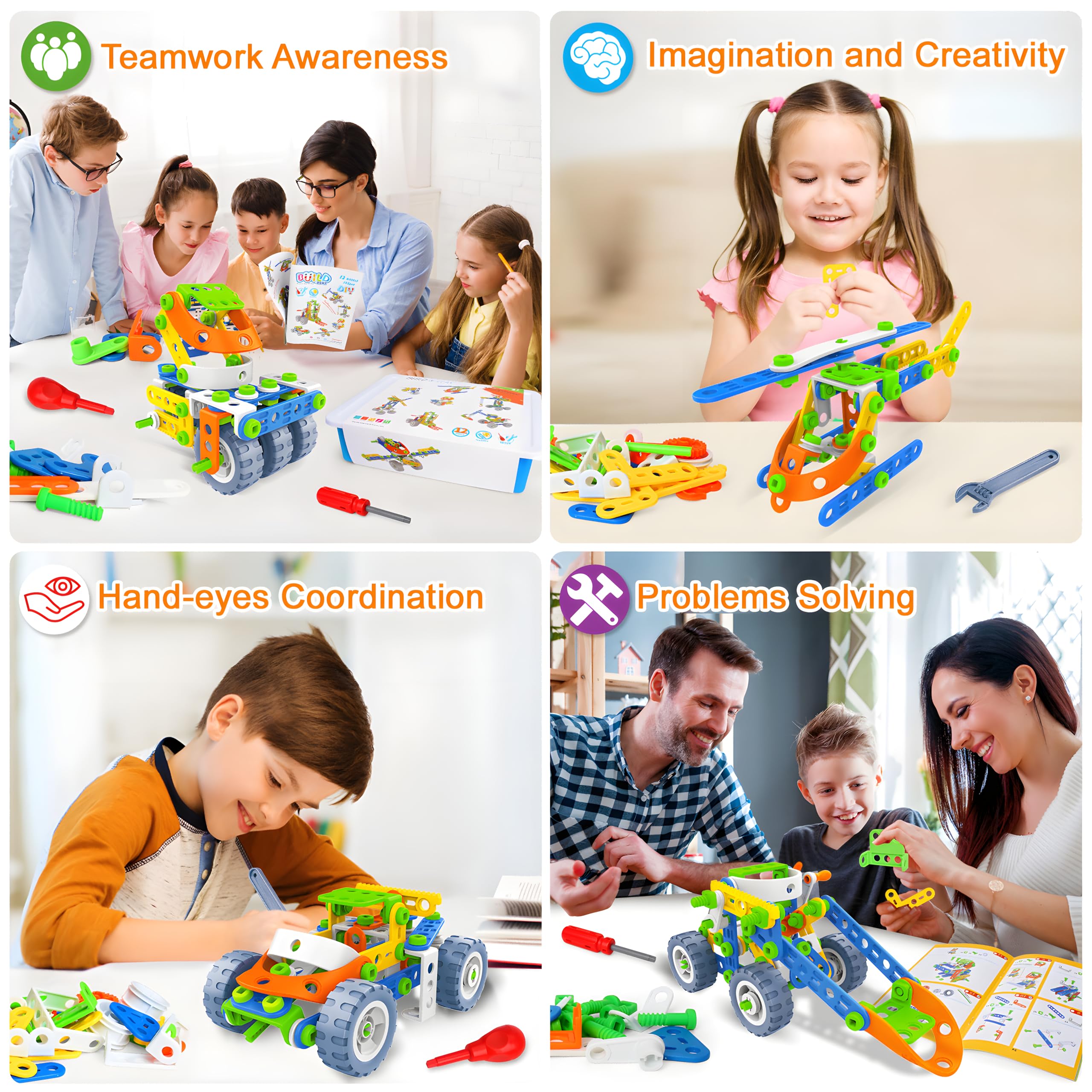 MOONTOY STEM zabawki budowlane STEM Zestaw edukacyjny dla dzieci 4 5 6 7 8, 12 w 1 zabawka konstrukcyjna prezent dla dzieci, edukacyjna zabawka edukacyjna od 4-8 lat zestaw do budowania 4 5 6 7 8 9 10