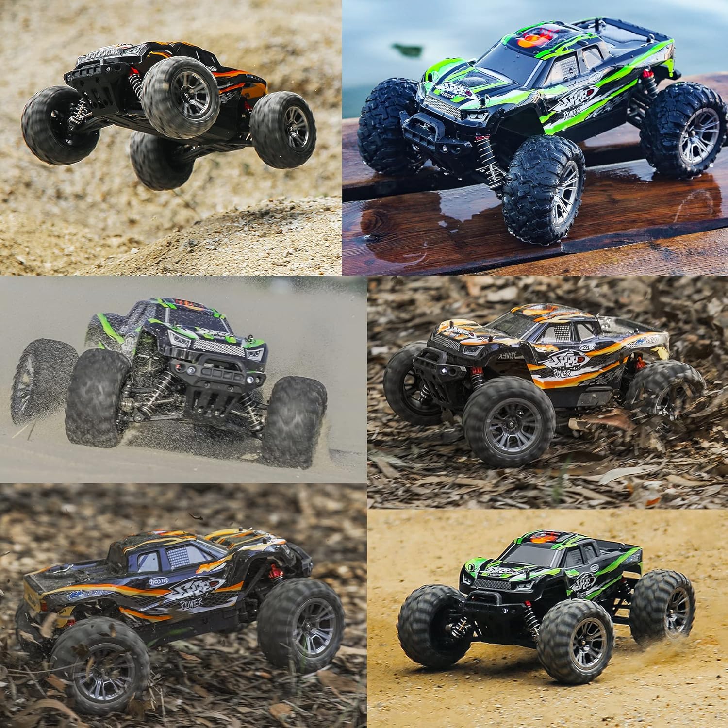 1:16 Scale All Terrain RC Car, 36 KPH High Speed 4WD Electric Vehicle with 2.4 GHz Remote Control, 4X4 Waterproof Off-Road Truck with Two Module Batteries