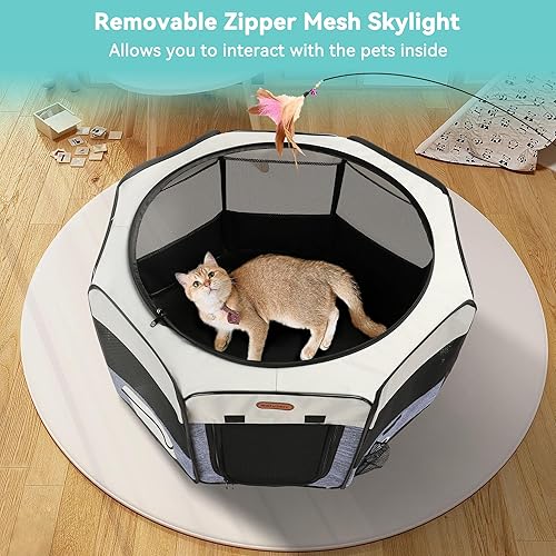 Miniatura 6 de Seiyierr Corralito plegable para gatos de interior corralito plegable para gatos de interior corralito plegable para perrera corralito para gatitos