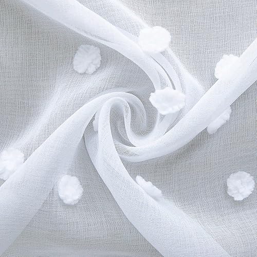 Miniatura 7 de KOUFALL Pom Pom Cortinas transparentes de puntos
