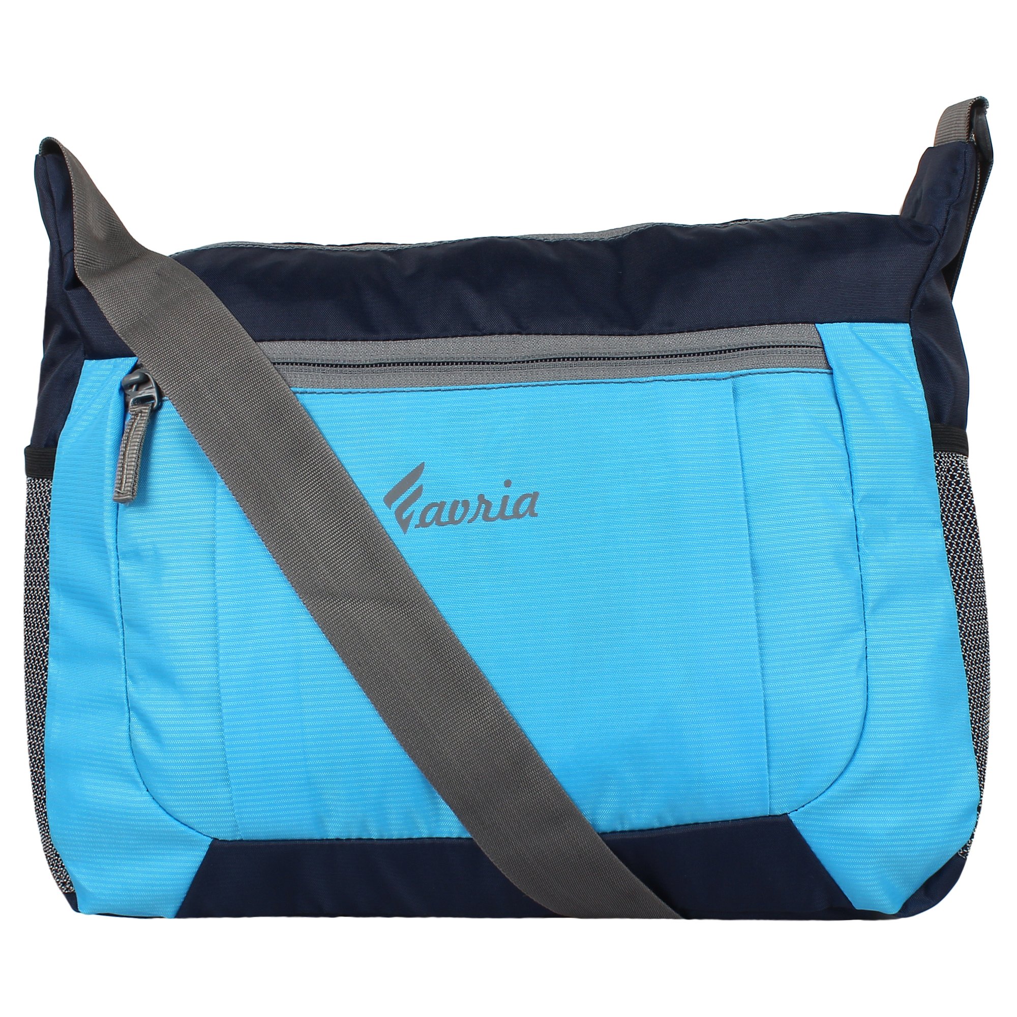 Polyester Water Resistant CrossBody Messenger Sling Bag for Men and Women (Navy & Sky Blue)-image-24