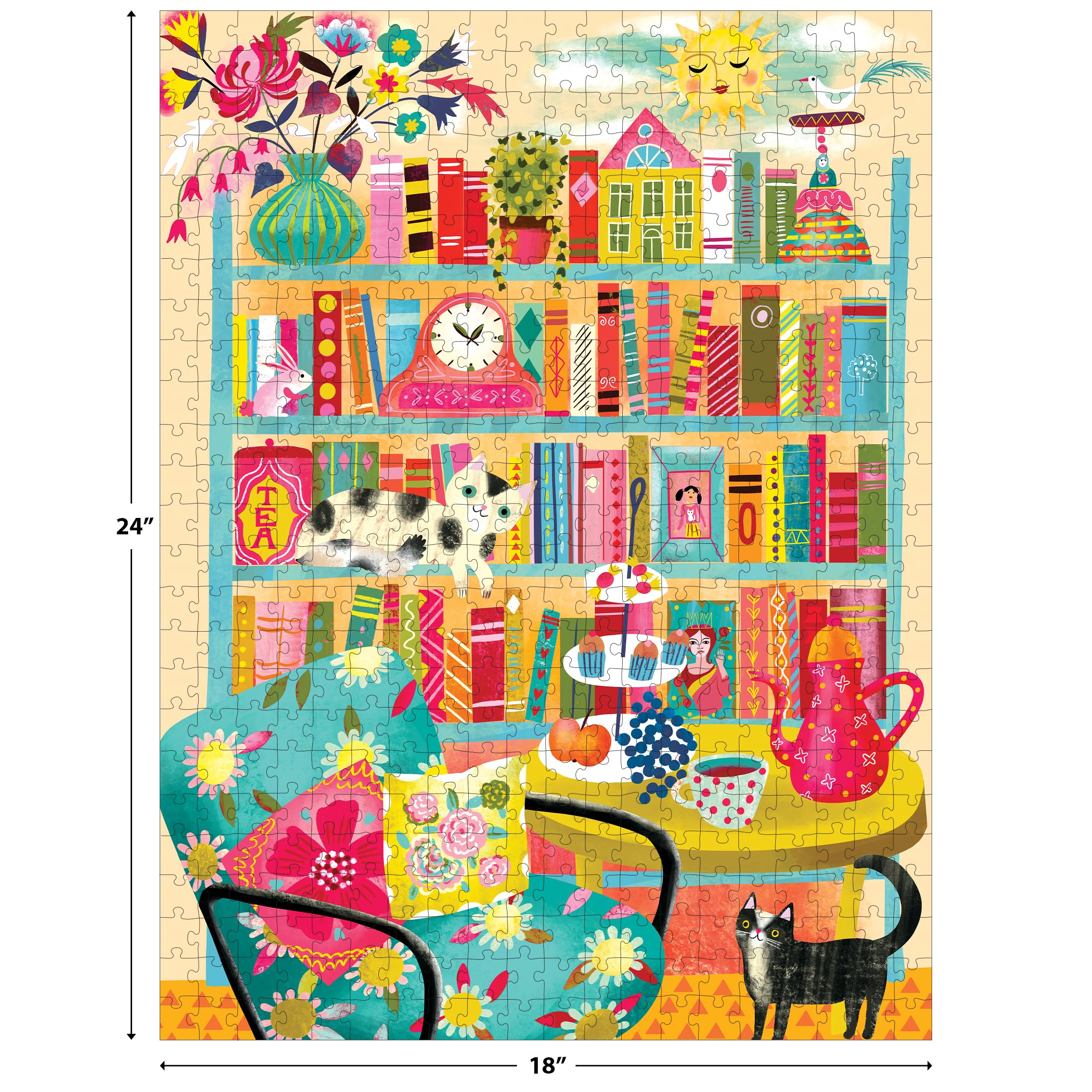 Amazon.com: RoseArt - Vertical Visions - Bookshelf with Cats - 500