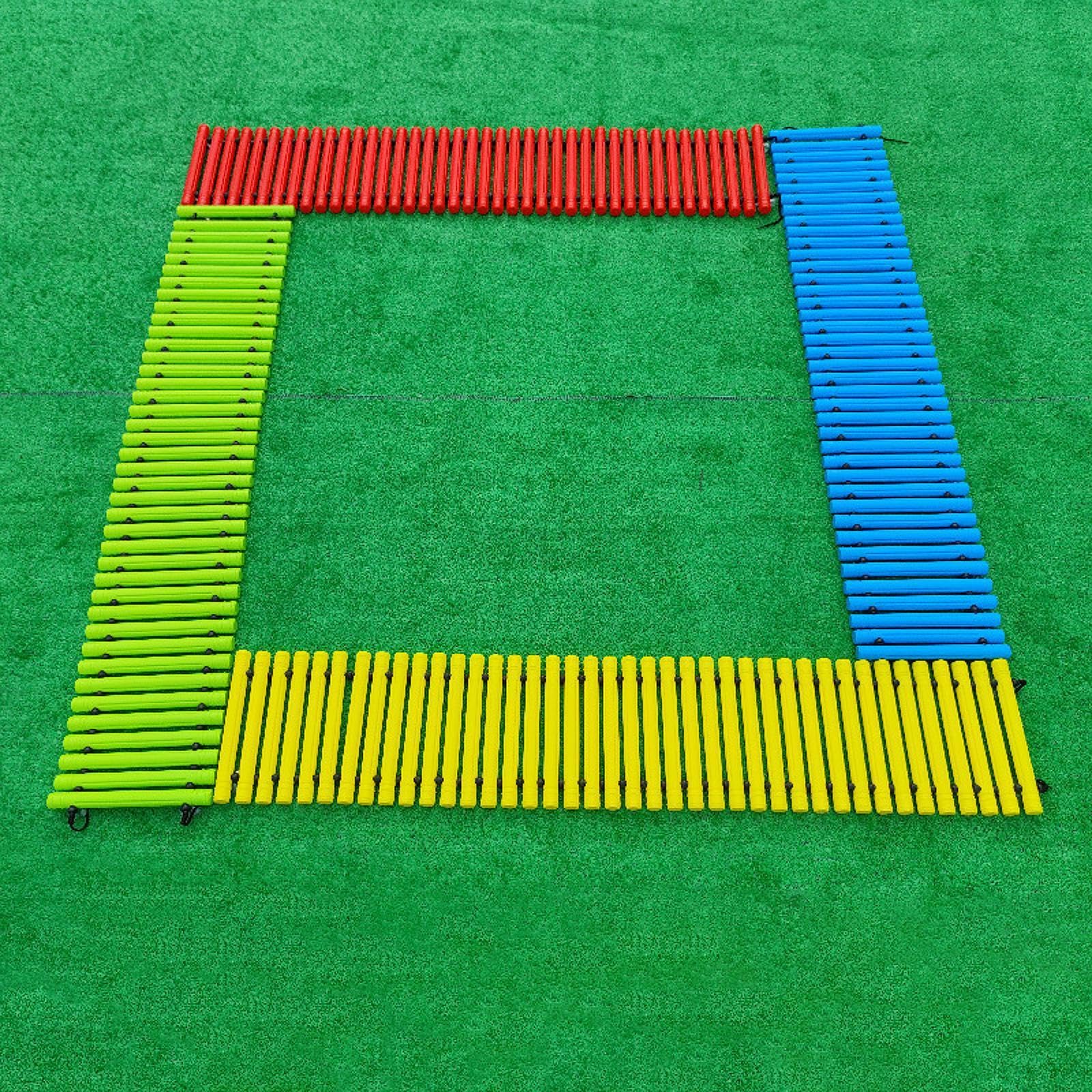 Puente de Equilibrio, Bloque de Equilibrio para niños en Edad Preescolar, para en Interiores y Exteriores, Color Rojo, Amarillo, 150x28.5cm