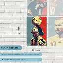 Good Hope Football Posters Set Of 6, Unframed Ronaldinho, Neymar, Zlatan Ibrahmovic, Zidane, Sergio Ramos, Hazard For wall decoration home Bedroom living Room Paintings Hostel Boys Ideal Gift for Soccer Fans , Size12 x 18 inch Unframed) gallery image