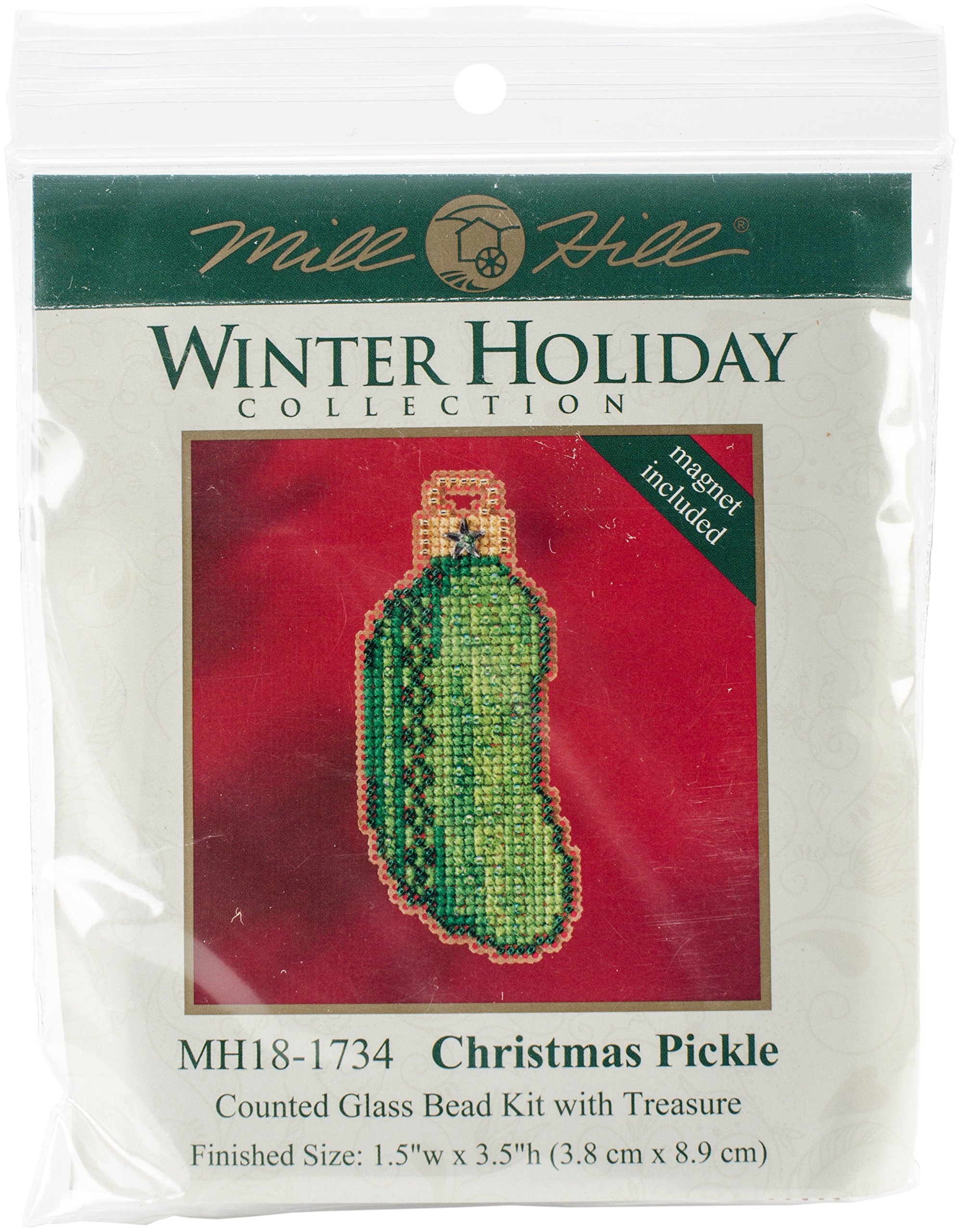 Mill Hill Christmas Pickle Counted Cross Stitch Kit-1.5"X3.5" 14 Count