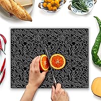 Vista 24 de Tabla de cortar de vidrio Kitchenville 16"x12": Protector de encimera de vidrio templado para la cocina - Duradero - Resistente a los arañazos