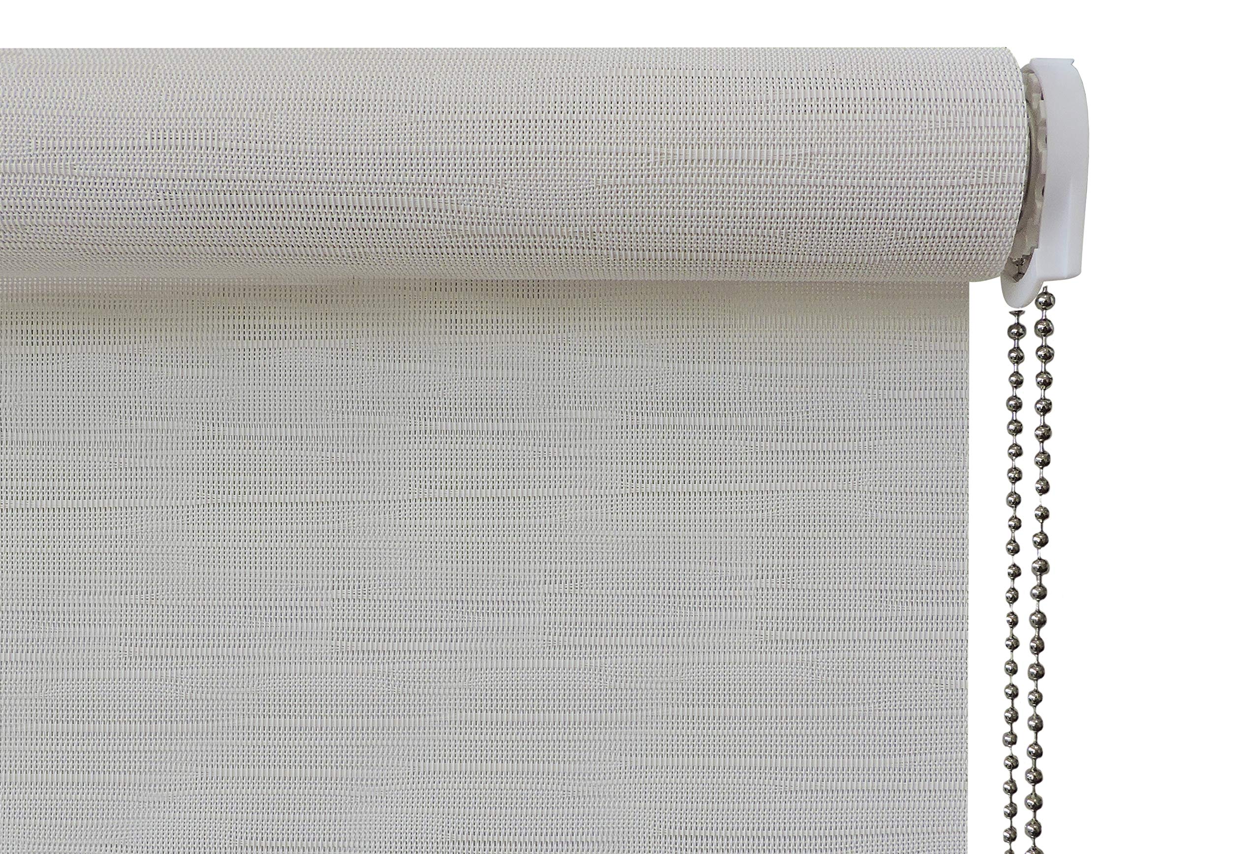 Tenda a Rullo Jacquard Falconieri – Tessuto Screen Bianco Traspirante, Filtrante e Anti-UV, Elegante e Moderna, Protezione Solare per Interni – Su Misura per Casa e Ufficio (60 x 250 cm)