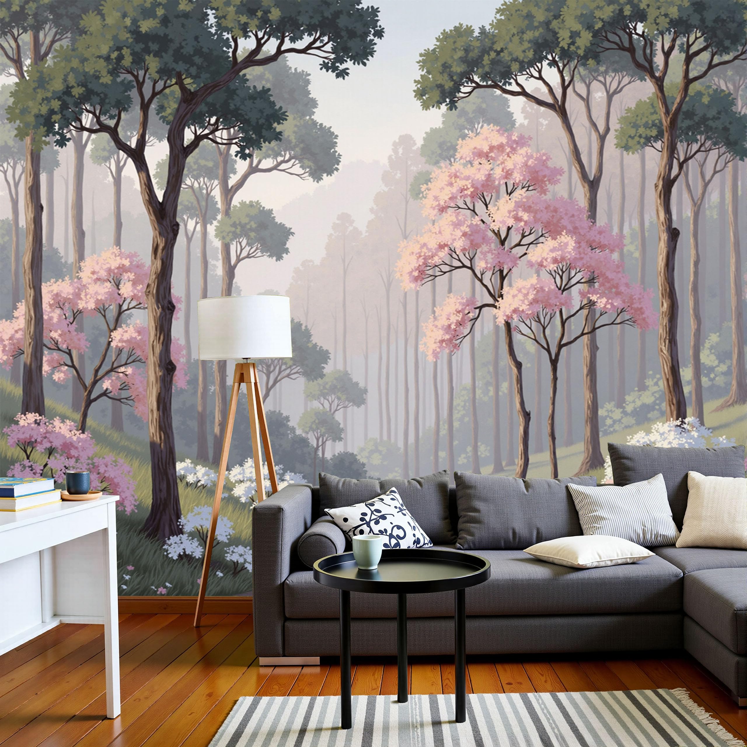 Papiers mural decoratif haut de gamme effet forêt 3D