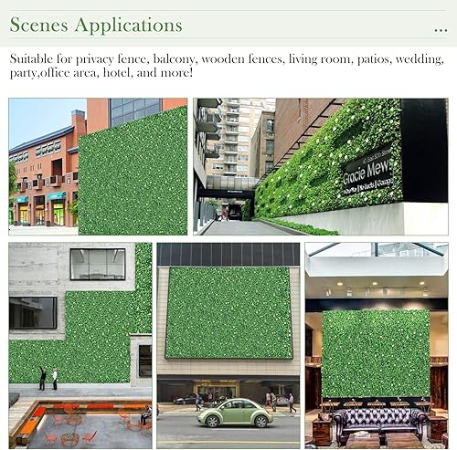 Miniatura 10 de Giantex 12 paneles artificiales de boj de 20 x 20 pulgadas, pantalla de valla de privacidad para jardín, 33.3 pies cuadrados de vegetación