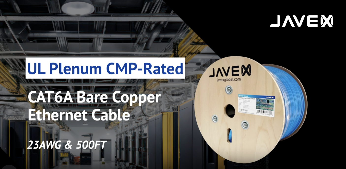 Amazon.com: JAVEX CAT 6A Plenum CMP Ethernet Cable 500FT Shielded
