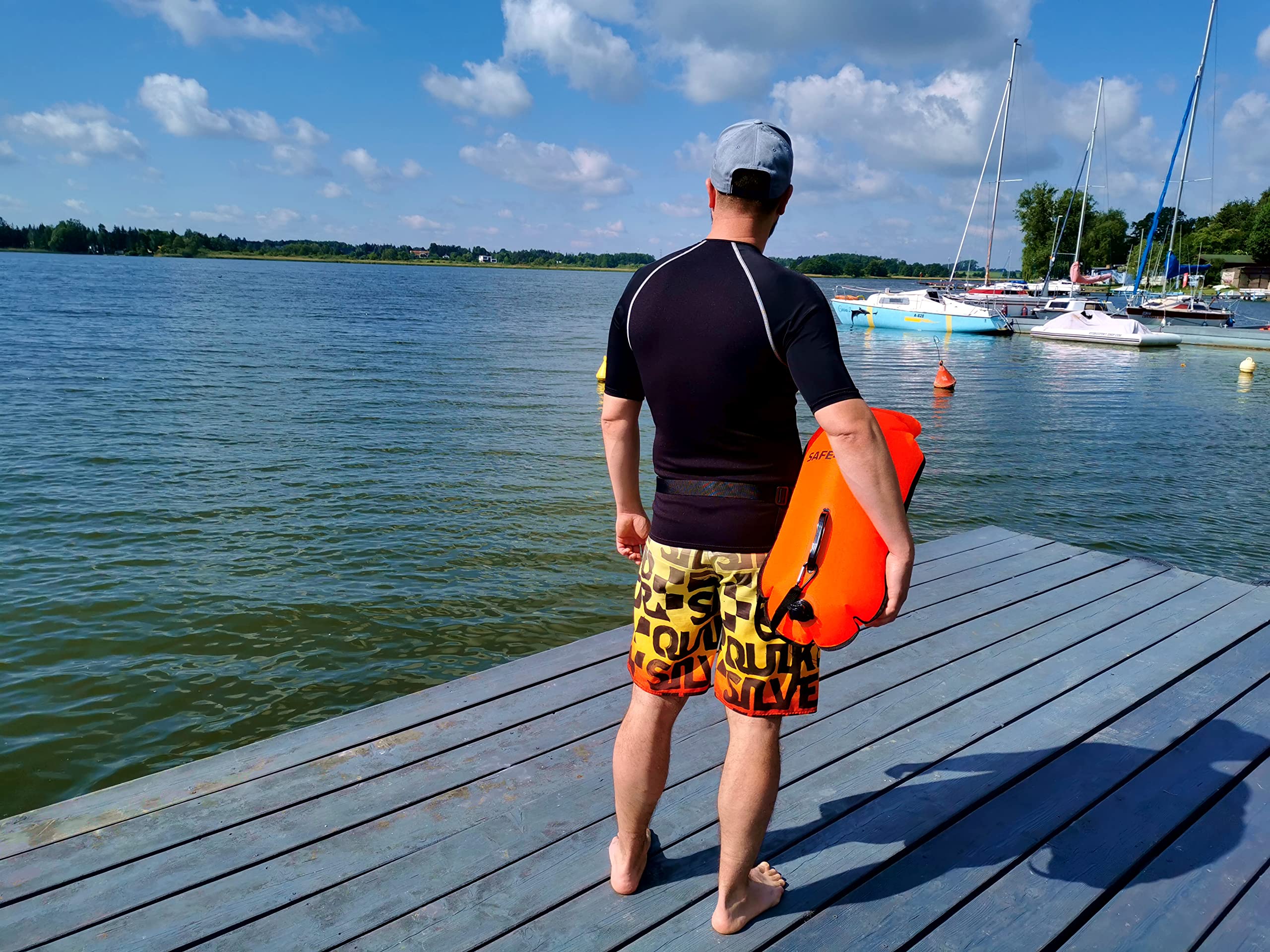 Safe4sport RunSwimmer 2.0 Boya y Mochila Estanca 2 en 1 – Flotador de Seguridad para Natación con Correas Desmontables, Ideal para Swimrun y Triatlón.