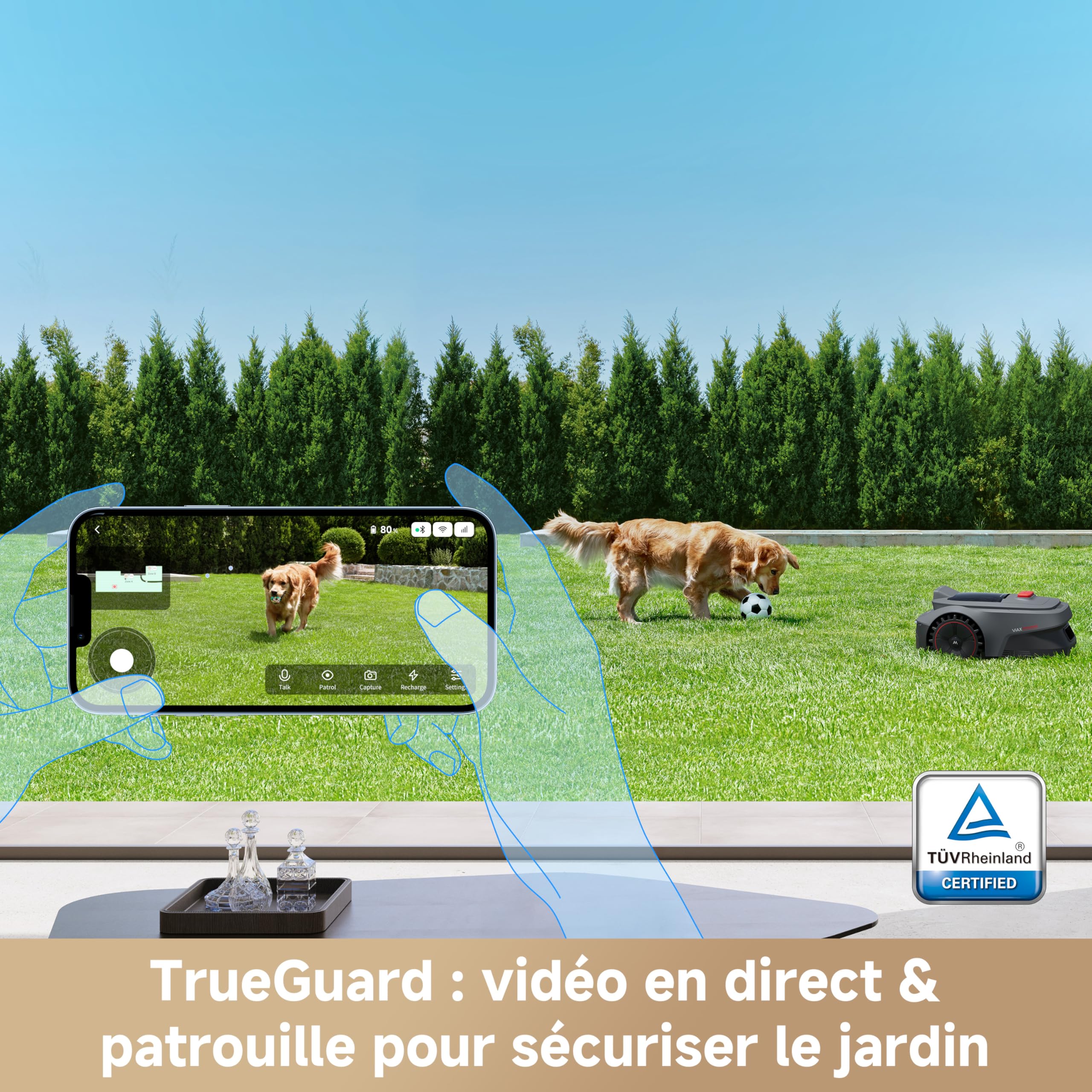MOVA ViAX 250 Robot Tondeuse sans Fil périphérique, Recommandé 250 m², Cartographie à Assistance IA, Trajectoire en U, Évitement Double Vision, Coupe Bordure Optimisée, Tous Terrains, Contrôle App