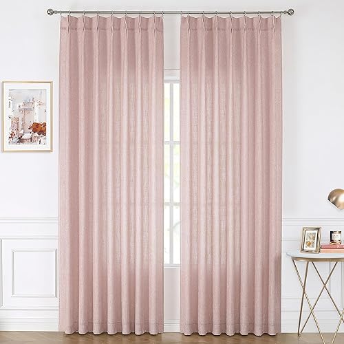 Miniatura 2 de Vision Home Cortinas plisadas semitraslúcidas filtrantes de luz texturizadas para dormitorio de niñas, sala de estar, 2 paneles de 40 pulgadas de