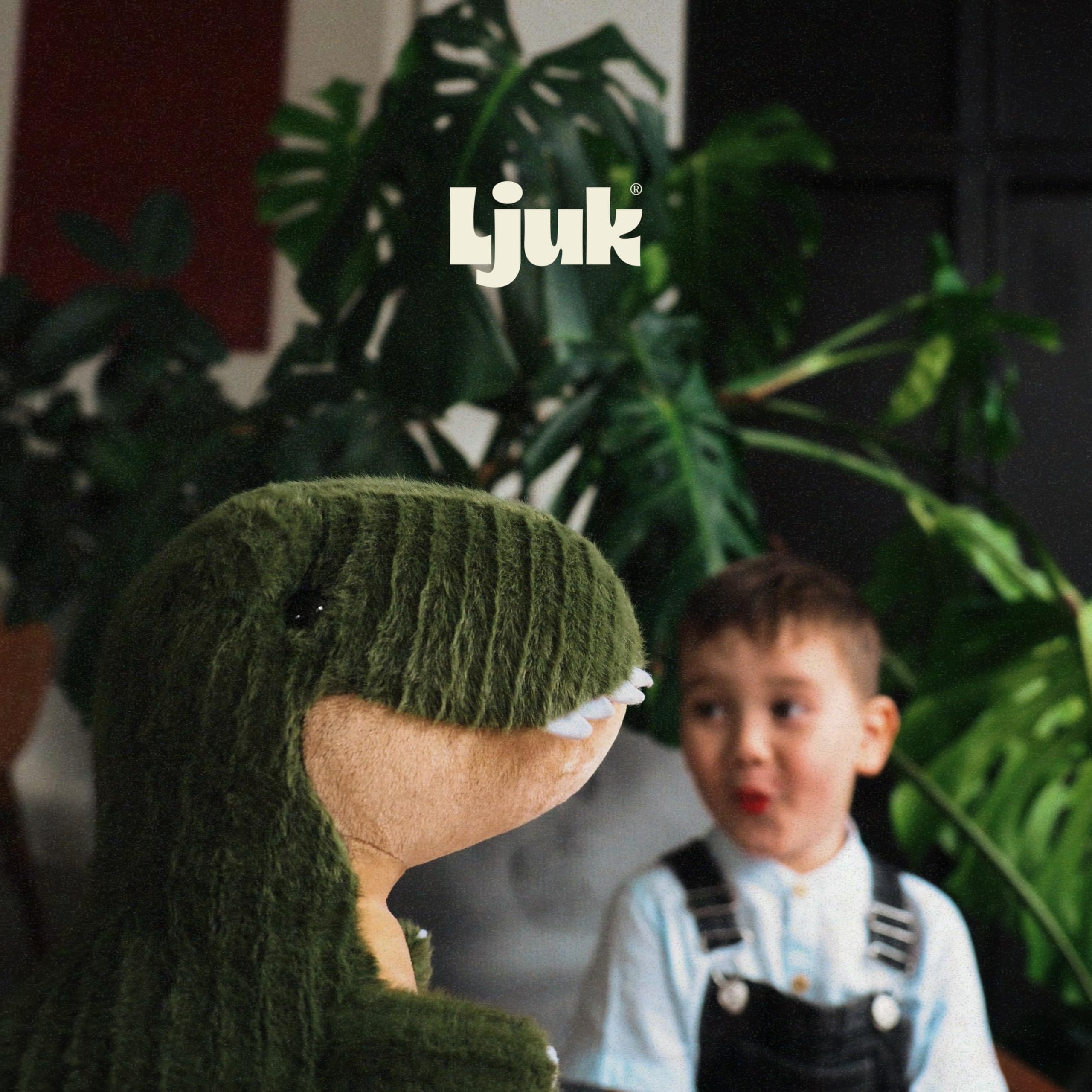 Ljuk® Cuddlesaurus™ Peluche de dinosaurio T-Rex supersuave, 30 cm, verde, regalo para niños y niñas, dinosaurio (verde)