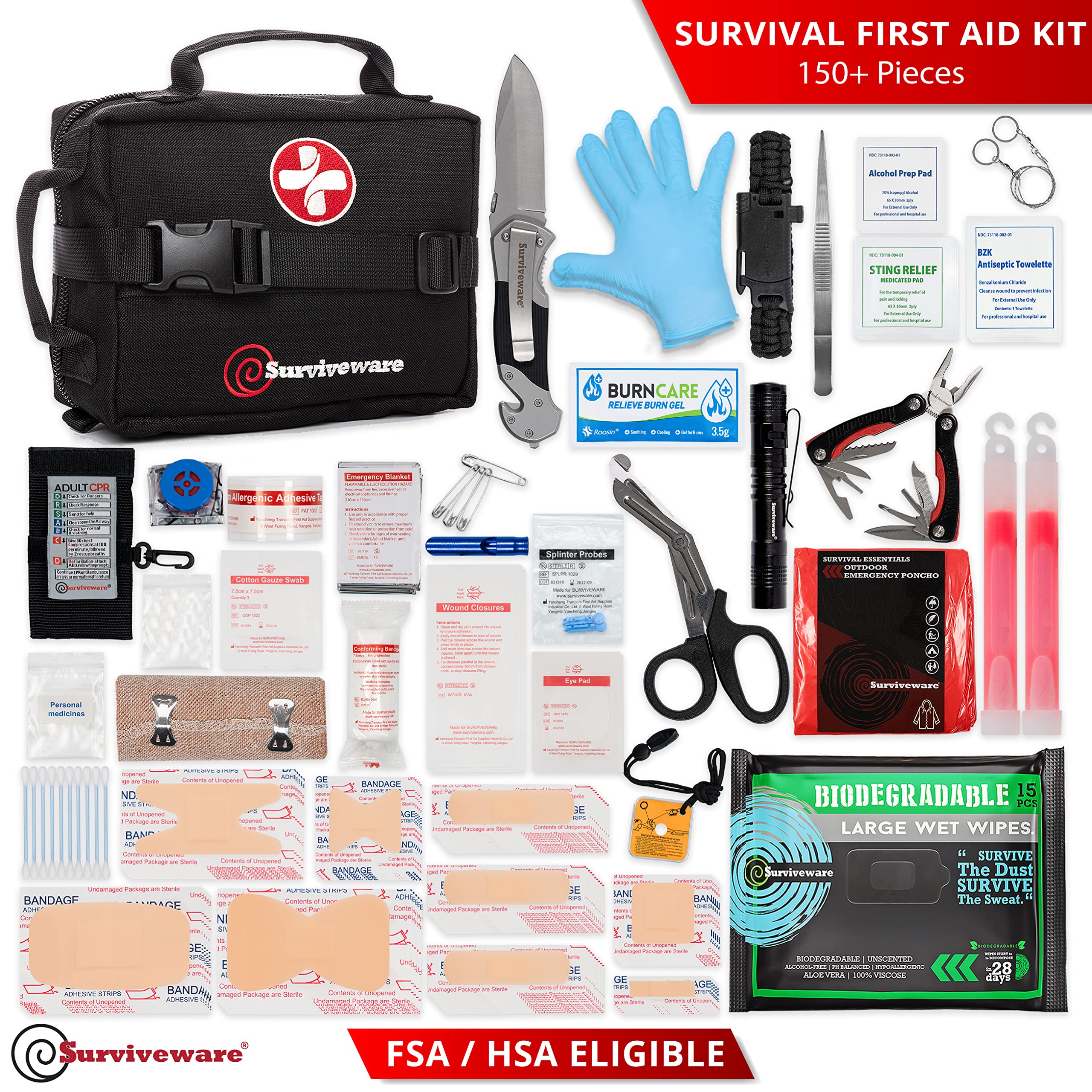 Buy Surviveware Survival First Aid Kit for Outdoor Preparedness Comes