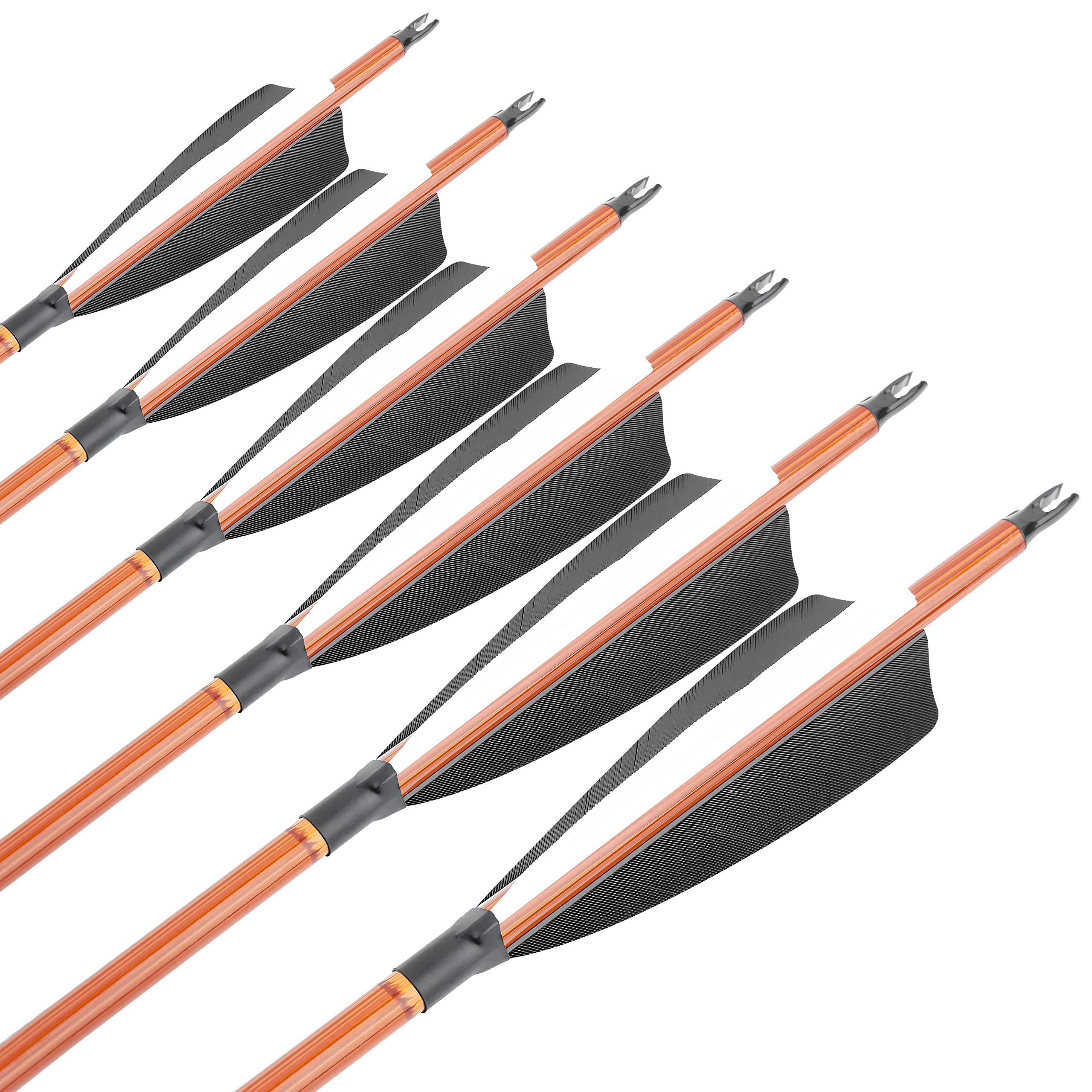 12 Stück professionelle Hybrid-Carbonpfeile mit 4-Zoll-Naturfedern – SP500 Bogenschießpfeile, ideal für Wettkämpfe und Training im Innen- und Außenbereich