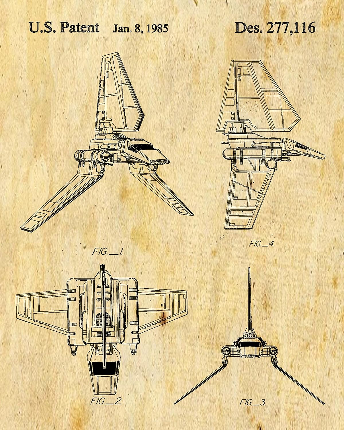 Vintage Star Vessels Vehicles - Set of 6 Wall Art Patent Prints - 8x10, Unframed | Décor for Men, Teen, or Boys Bedroom, Game, or Rec Room, Home Office, Man Cave, Comic-Con, Sci-Fi, and Movies Fan