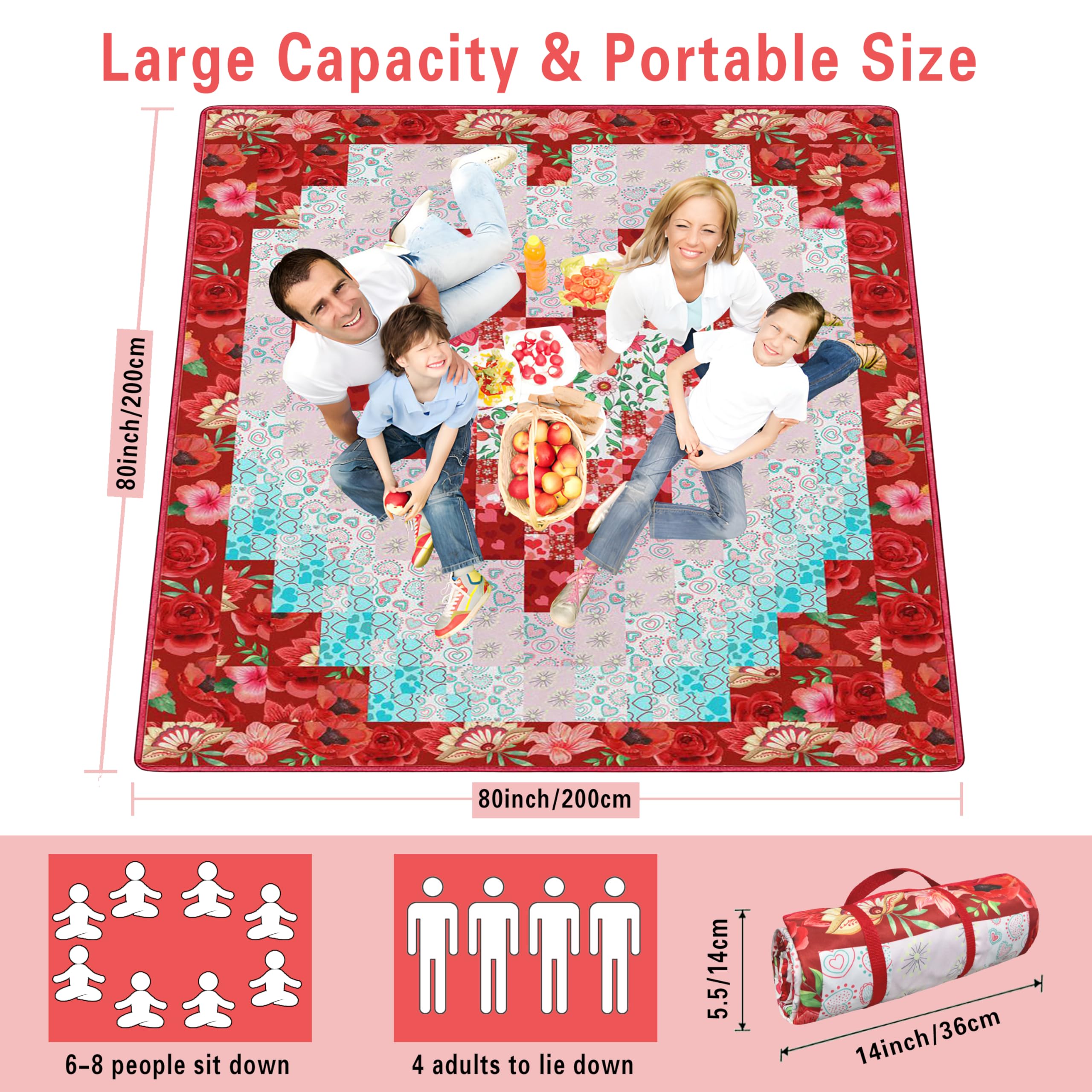 Mantas Extragrandes De Picnic Impermeables Plegables (60 X 80