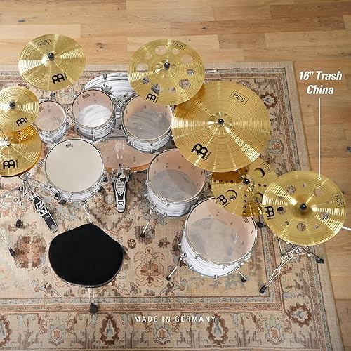Miniatura 6 de Meinl Cymbals HCS Platillo de basura de 16 pulgadas con agujeros para juego de batería, fabricado en Alemania, latón con acabado tradicional
