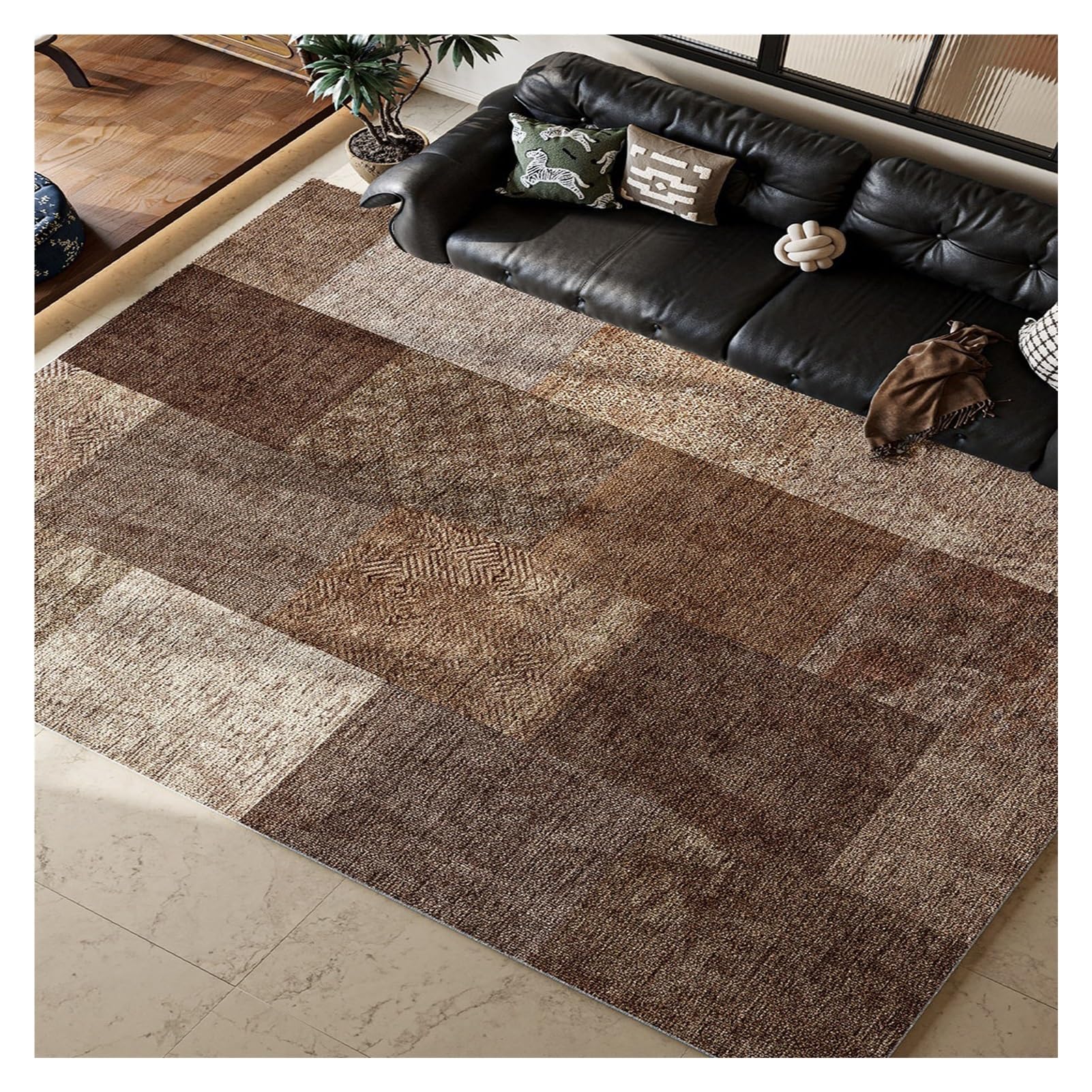 Tapis salon doux rétro grand tapis lavable en machine pour balcon et séjour 200x250