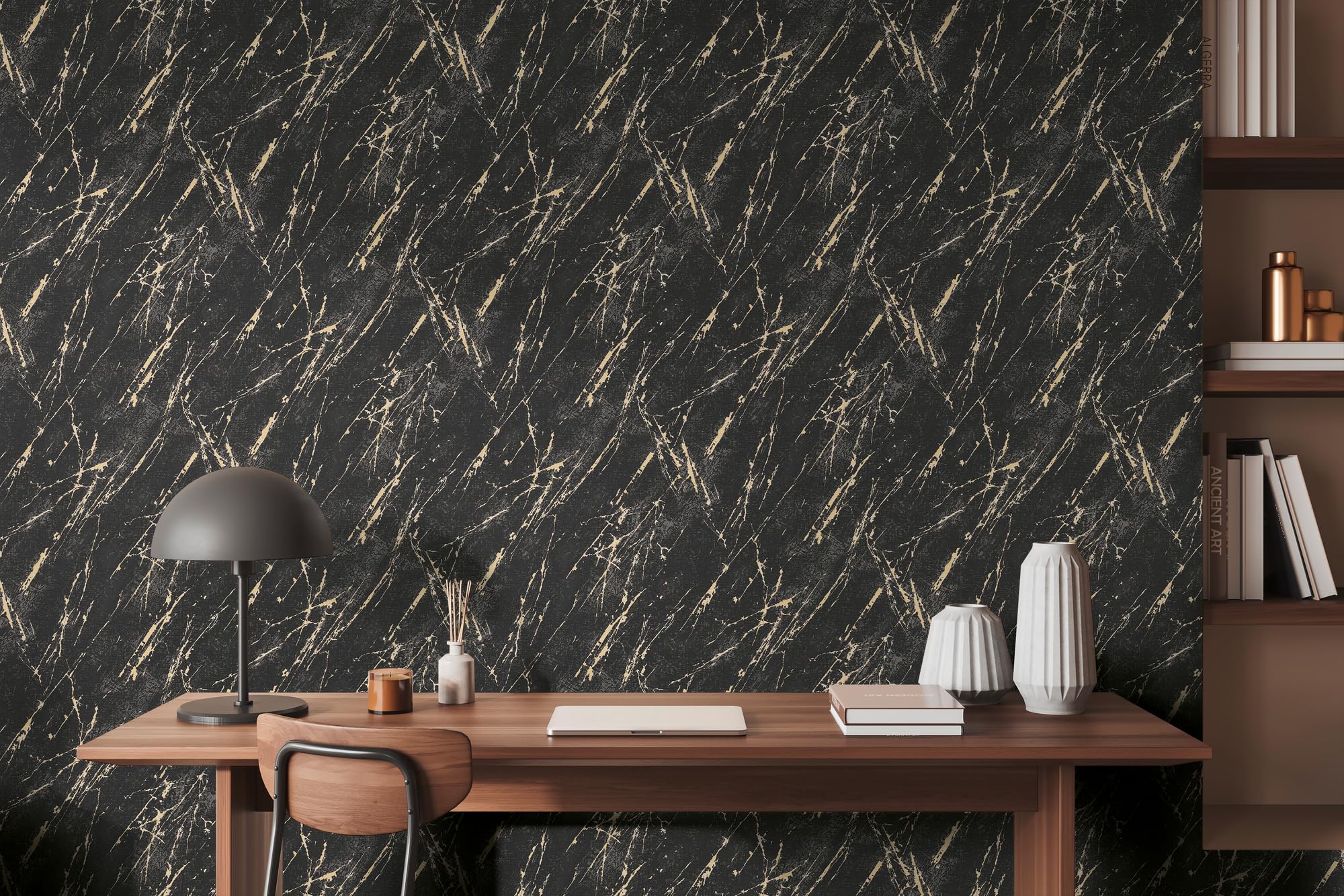 thumbnail: Zelfklevende Rand Beige Goud Meander - A.S. Création 383938 - 5m X 10cm - Metallic Look