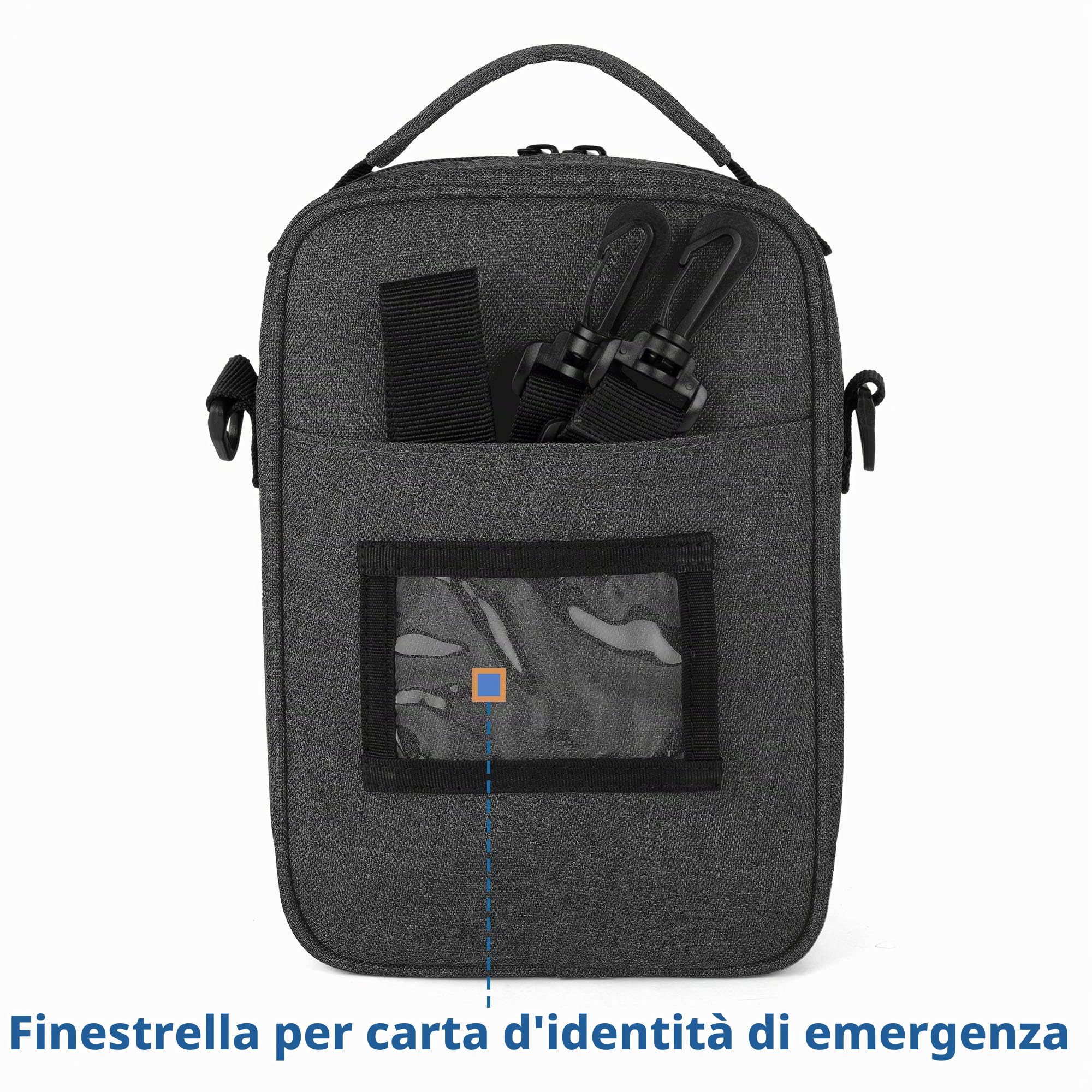 CURMIO Custodia da viaggio per refrigeratore per insulina, borsa organizer per farmaci per diabetici con tracolla per penne per insulina e forniture per diabetici, Nero