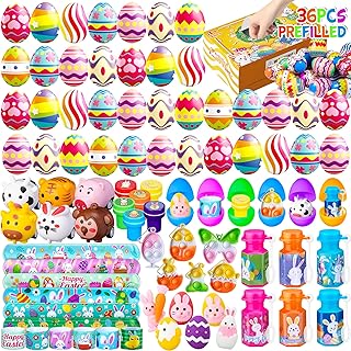 36 PCS Prefilled Easter Party Favors Including Keychains, Stampers, Easter Party Decorations