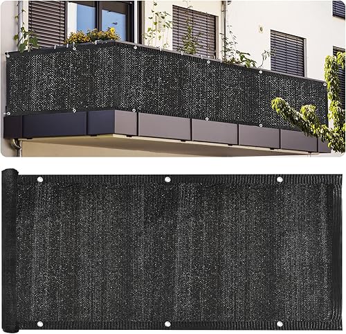 PATIKIL Pantalla de privacidad de patio de 3 x 16 pies para balcón, cubierta de valla para barandilla de apartamento, malla de malla, cubierta de