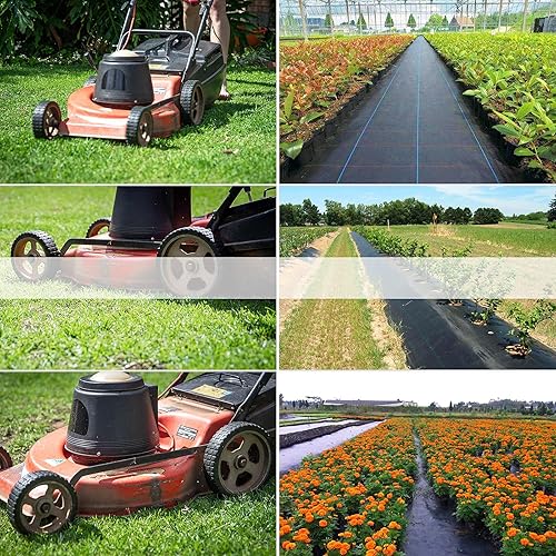 Miniatura 5 de NSdirect Tela resistente de 5 onzas, barrera contra malas hierbas, tela para paisaje, cubierta de suelo de jardín, material duradero, fácil de