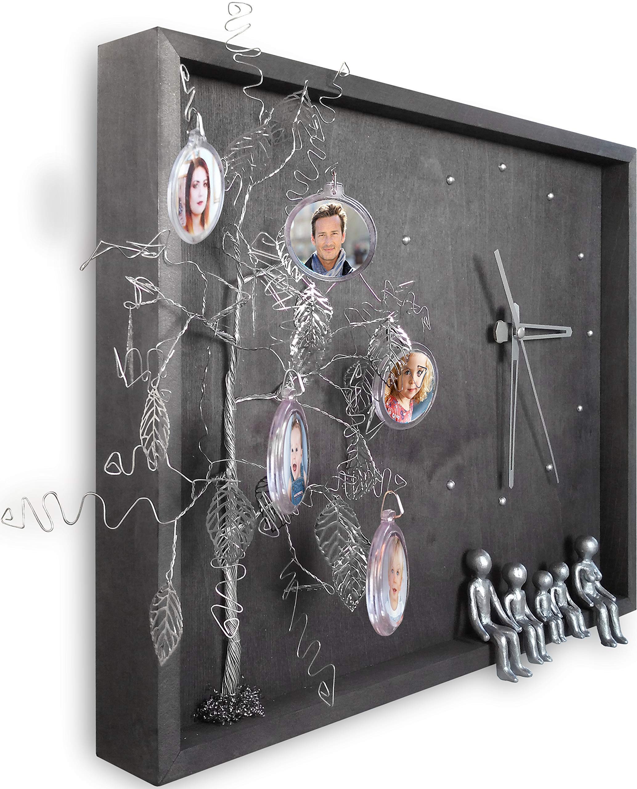 12x17 Reloj de Pared Personalized 6 10 11 25 40 60 80th Gifts for Inlaws That Have Everything Wall Charmers Clock Silver Steel Tin Aluminum Iron Grandmother Willow Tree Family Wedding Anniversary Her
