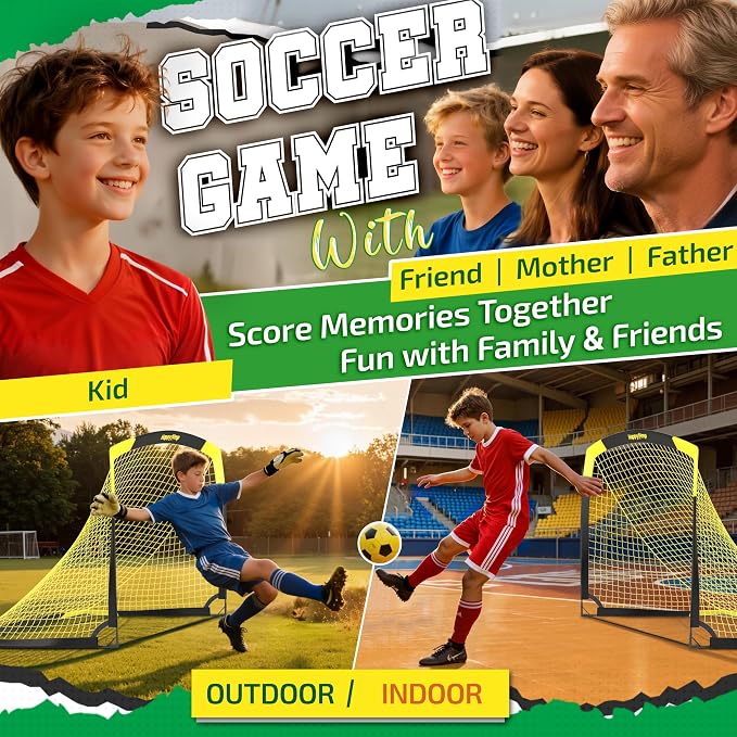 Arco de fútbol portátil tamaño 7x5 ft para niños miniatura 10