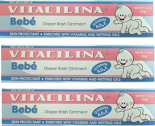 Vitacilina Bebe Diaper Rash Ointment 1.76 Ounces. 3 Pack