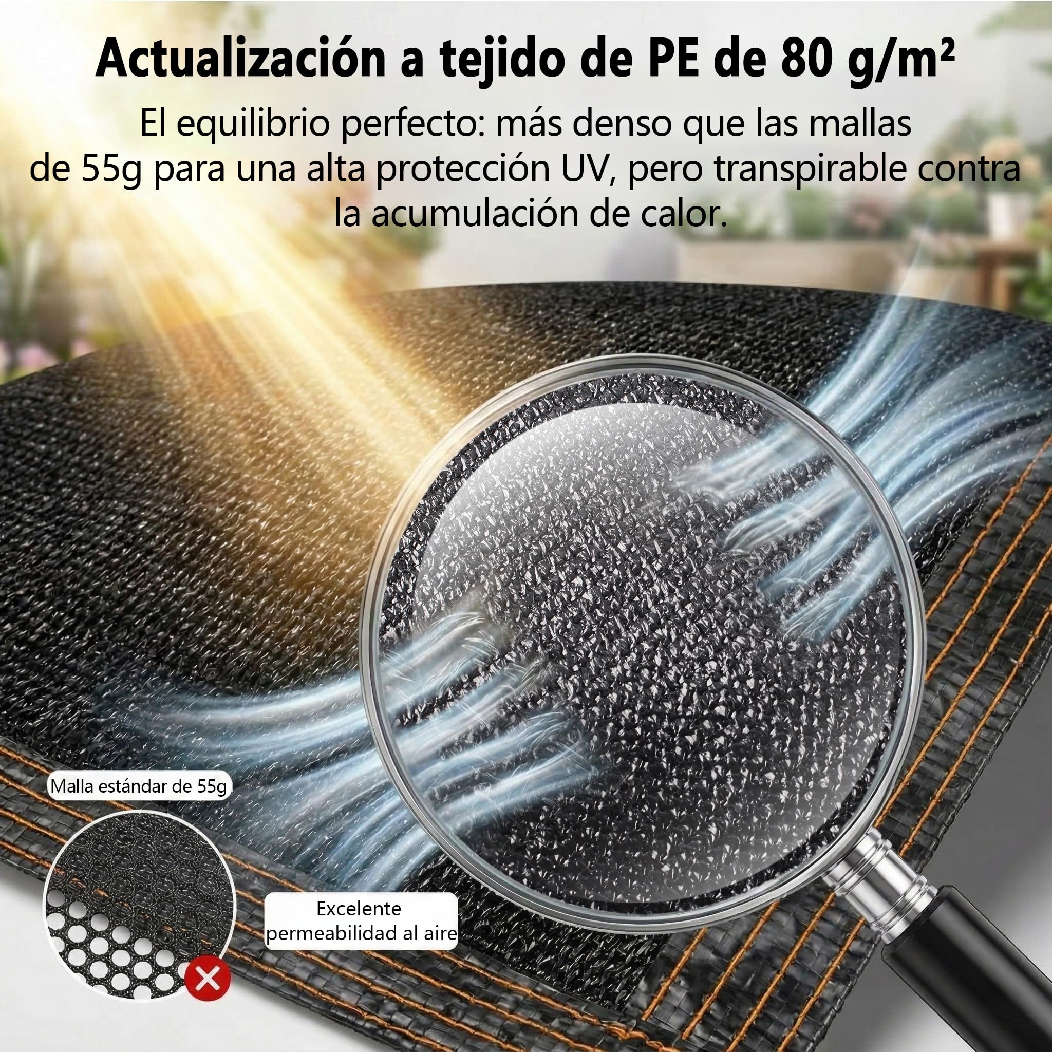 Trampolín de protección solar de 305 cm (10 pies), toldo octogonal de polietileno de 80 g/m² para 8 barras, techo protector permeable al agua (diagonal de 305 cm/distancia lateral 280 cm) para