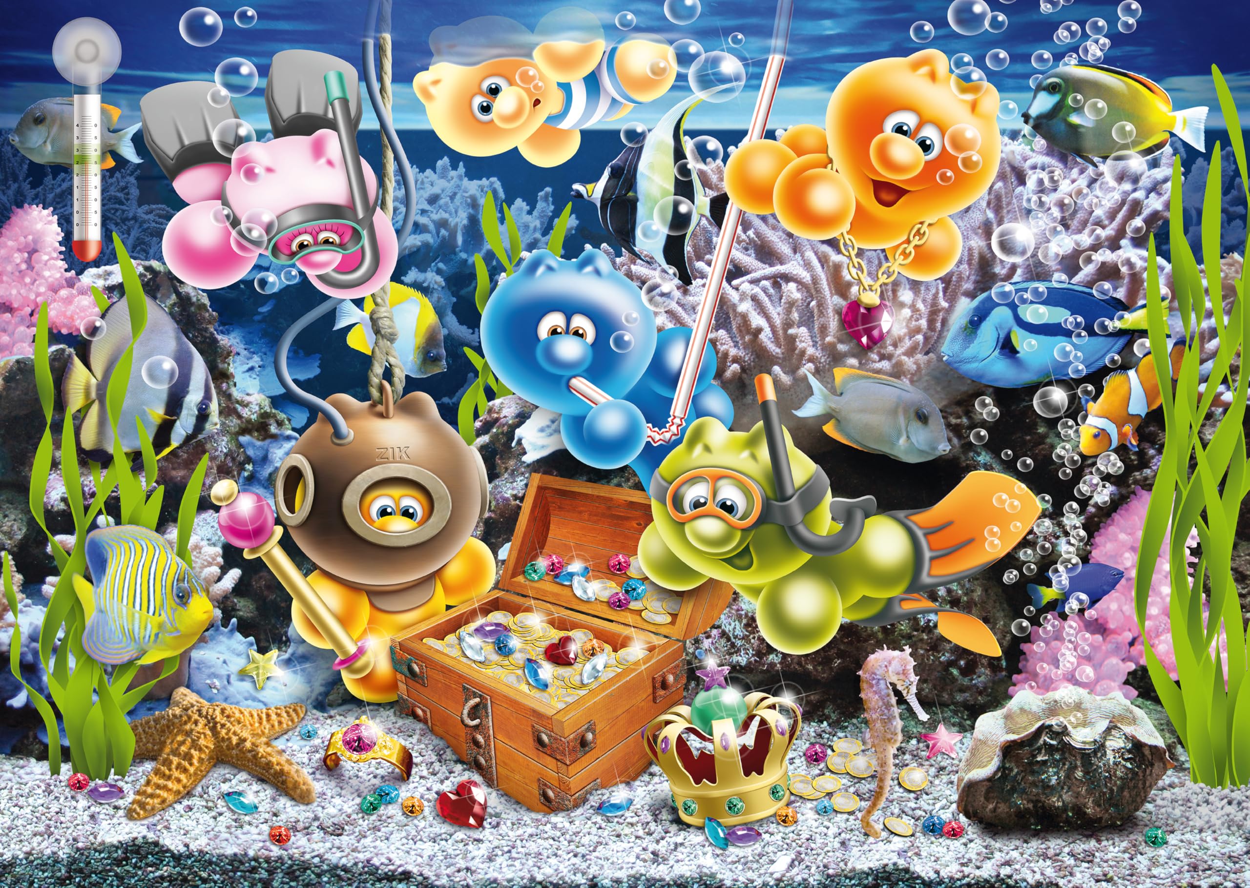 Ravensburger Puzzle 12001427 - Gelini im Unterwasserspaß - 1000 Teile Puzzle für Erwachsene und Kinder ab 14 Jahren