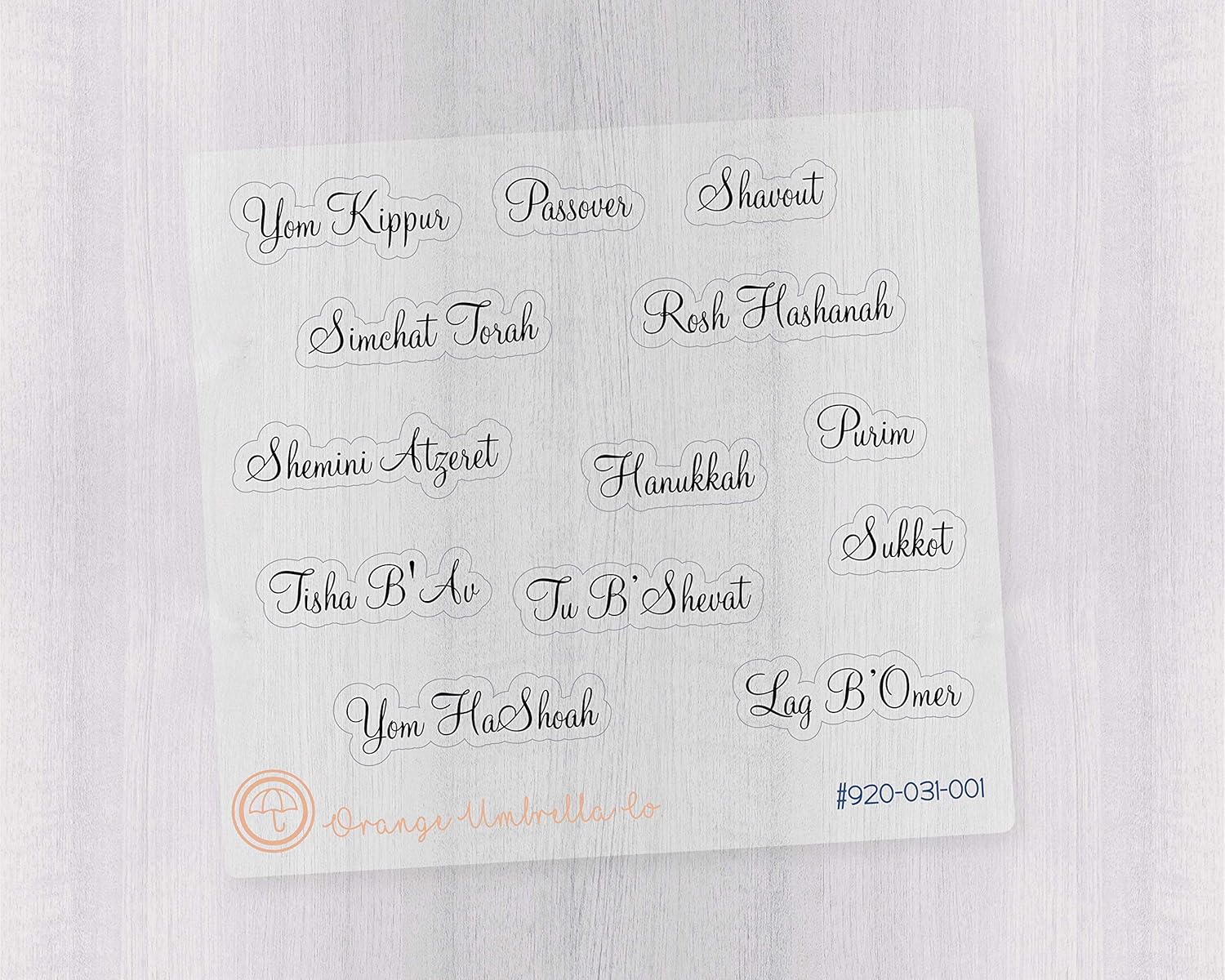 Jewish Holiday Stickers, Rosh Hashanah, Yom Kippur, Clear