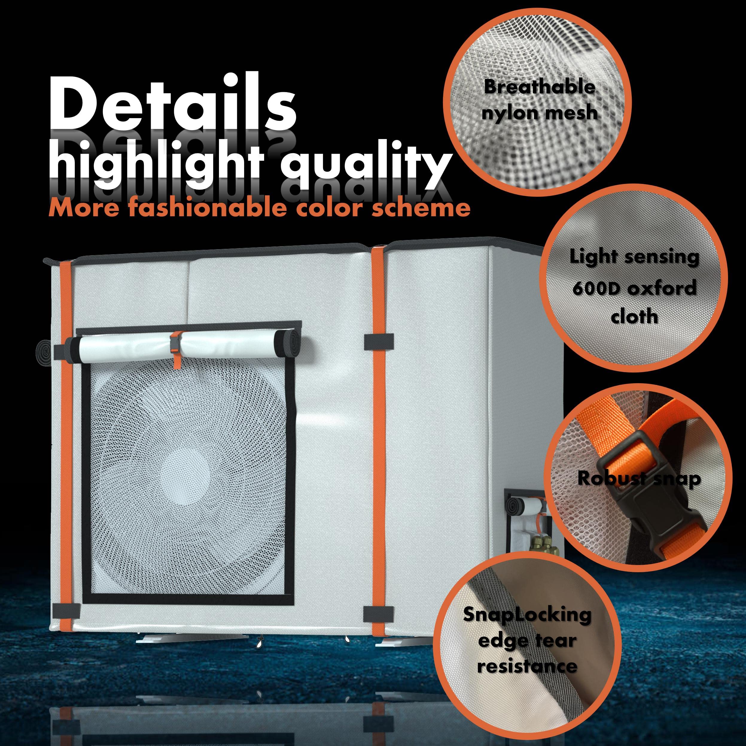 JIAHOO Cubierta de aire acondicionado, cubierta mini dividida para aire acondicionado exterior, se puede utilizar en funcionamiento con aire acondicionado, protector de CA para todas las estaciones,